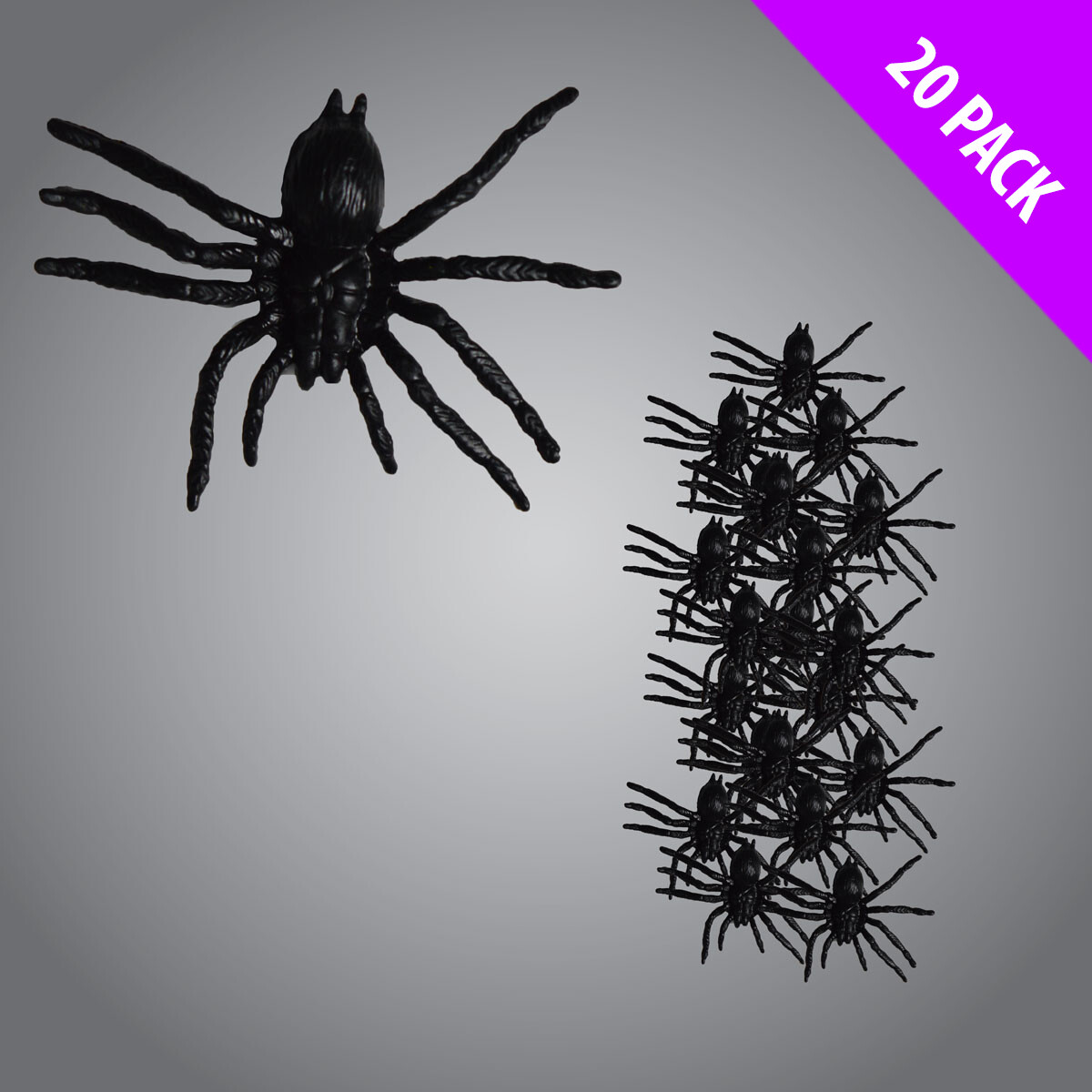Realistic Plastic Spiders Small Spider Toys Black Mini Fake Creepy Spiders x 20