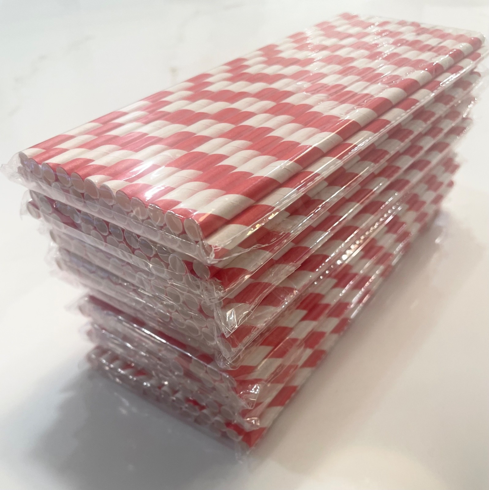 200 Red Striped Party Straws Birthday Baby Shower Wedding Graduation