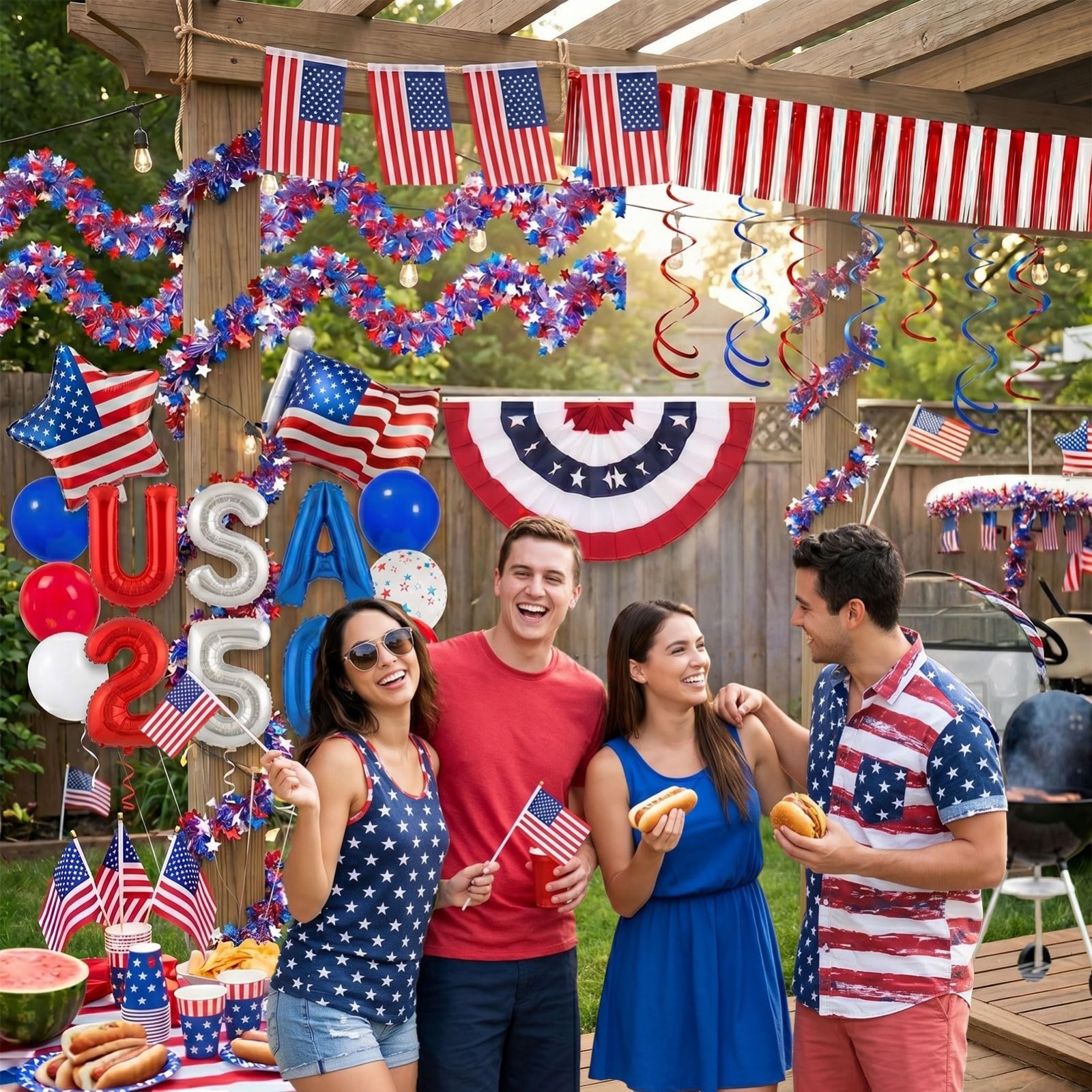 4th of July Golf Cart Decorations Kit, 250th Anniversary USA Patriotic Parade
