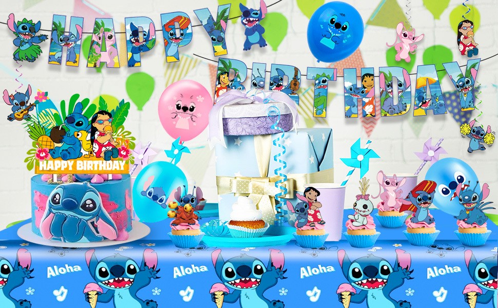 Lilo and Stitch Party Supplies Stitch Birthday Decorations Balloons Set Backdrop