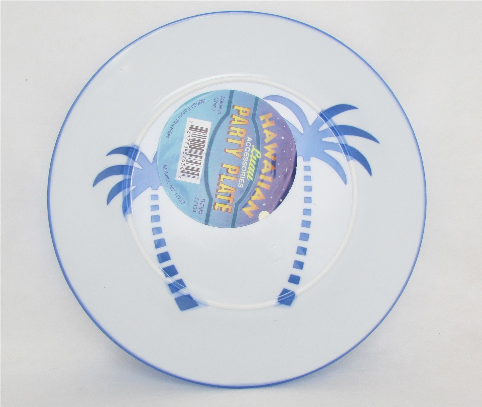 Lot of 6 Hawaiian Party Plate Forum Novelties 57434 Blue