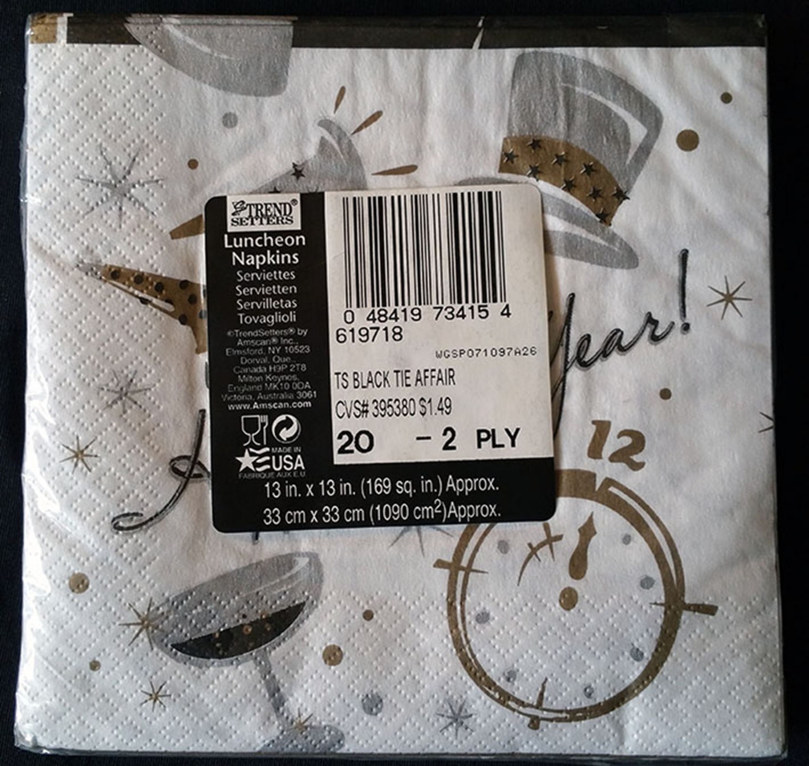 All Occasion Theme Paper Lunch Napkin 20pk 6″ & 4″ Square 13″ Rd Decoupage Craft