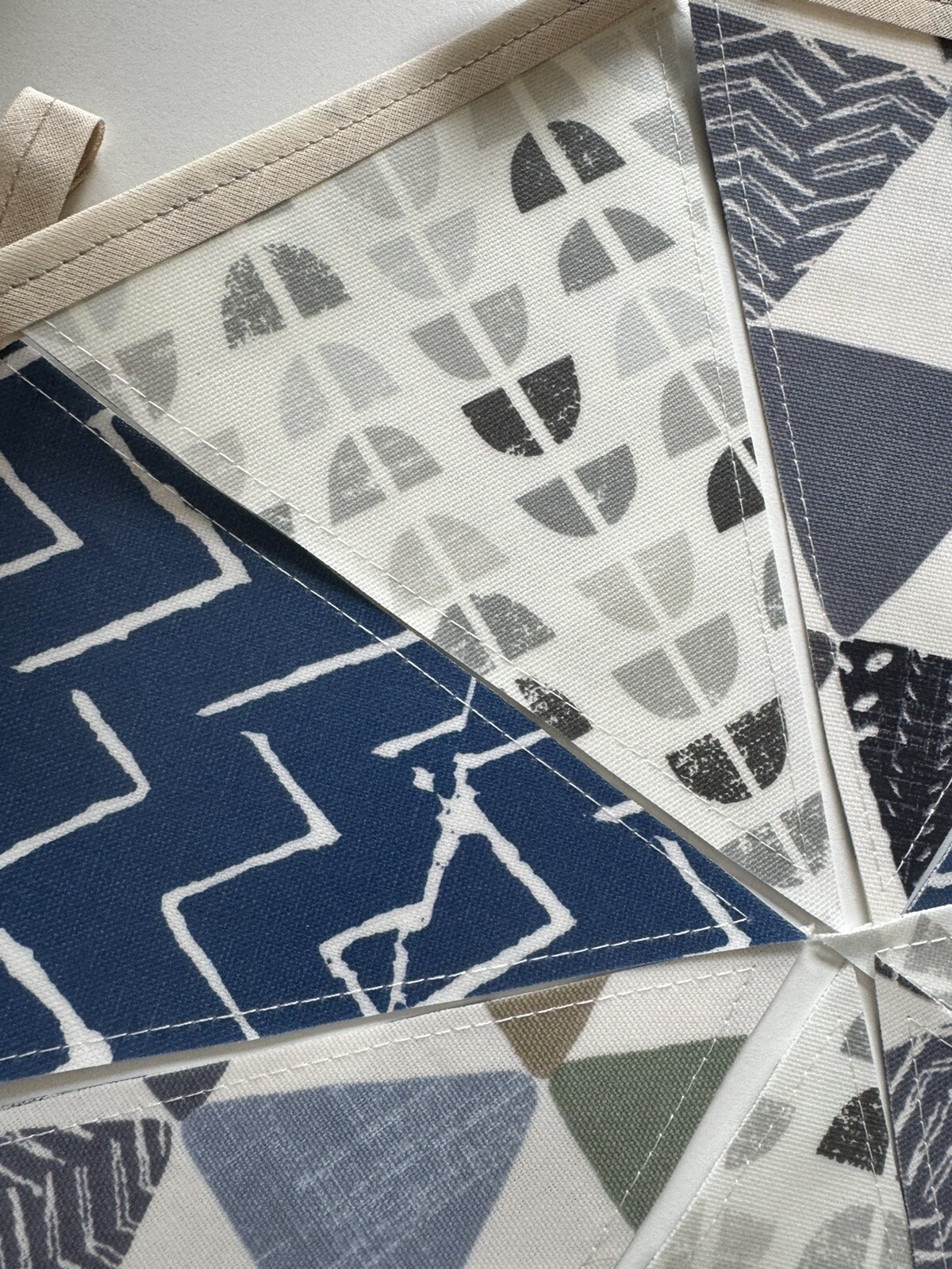 Handmade Oilcloth Bunting – Garden/Home Contemporary – 2 Meters Double Sided