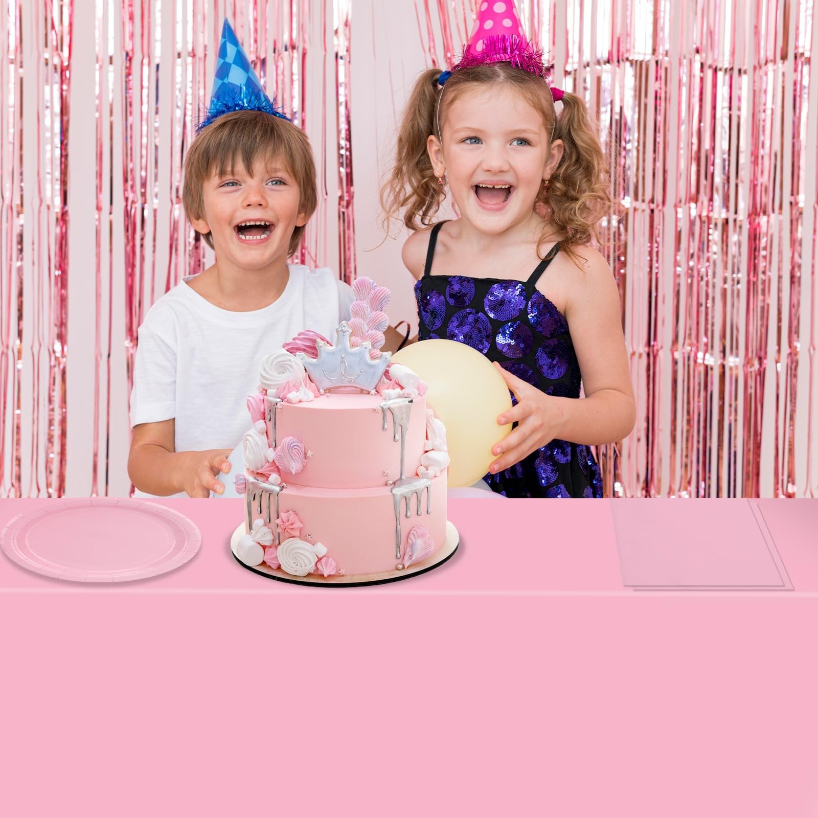 49Pcs Light Pink Birthday Party Decorations 6.5 inches,