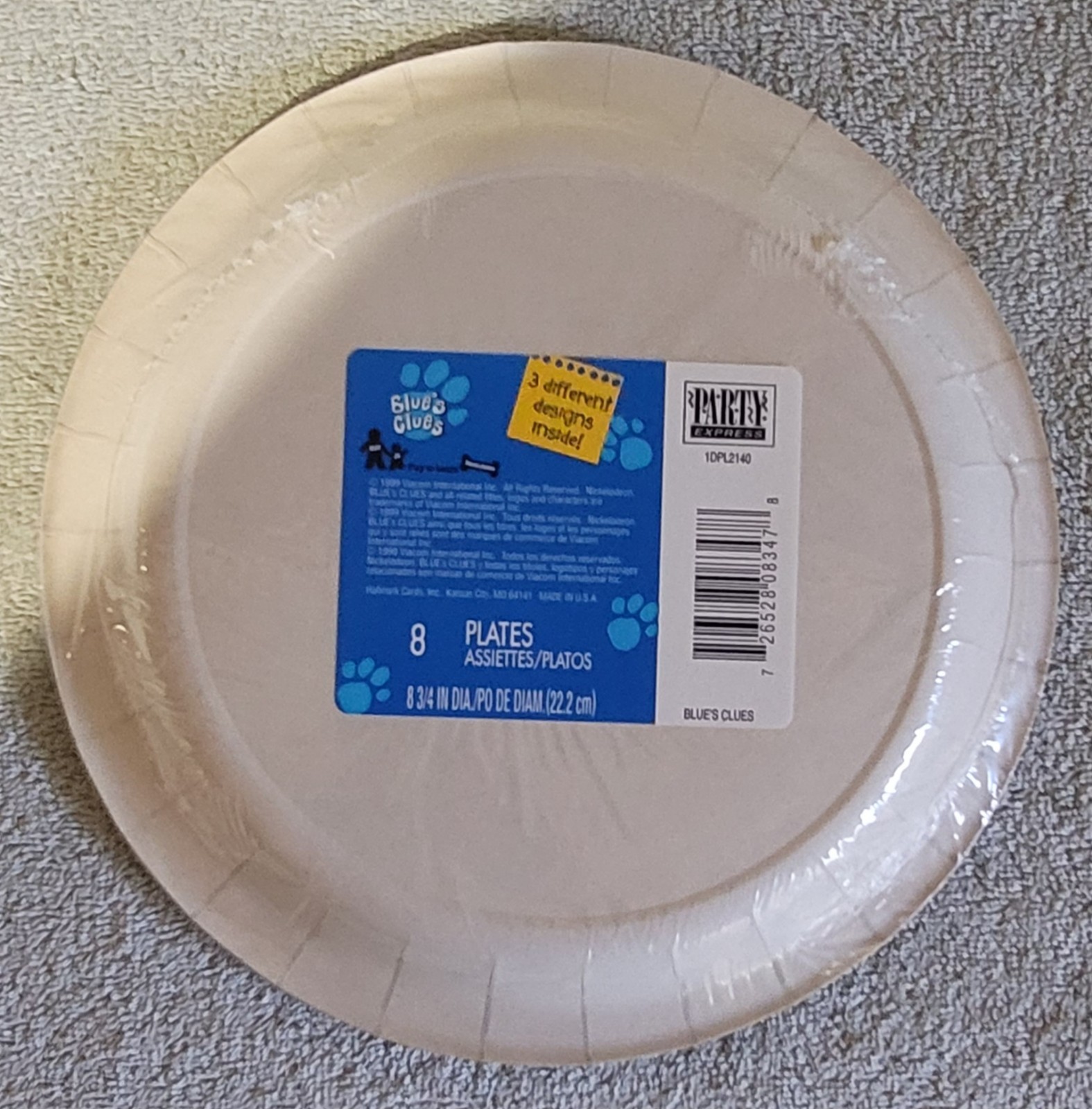 New Vintage 1999 Blue’s Clues Birthday Party Plates for 8 Party Express
