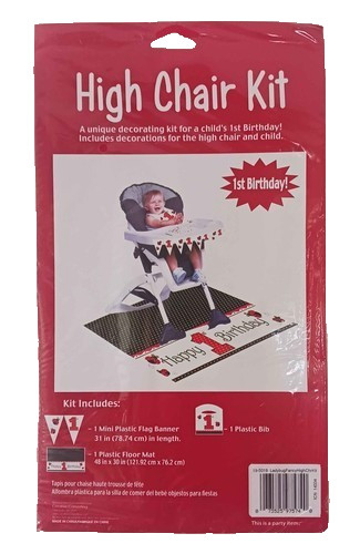 Creative Converting Ladybug Fancy 1st Birthday High Chair Kit 8 Piece