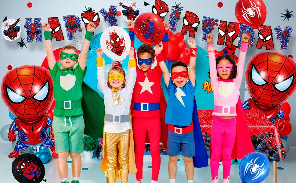 Spider Man Party Decorations Marvel Party Supplies Balloons Tablecloth Backdrop