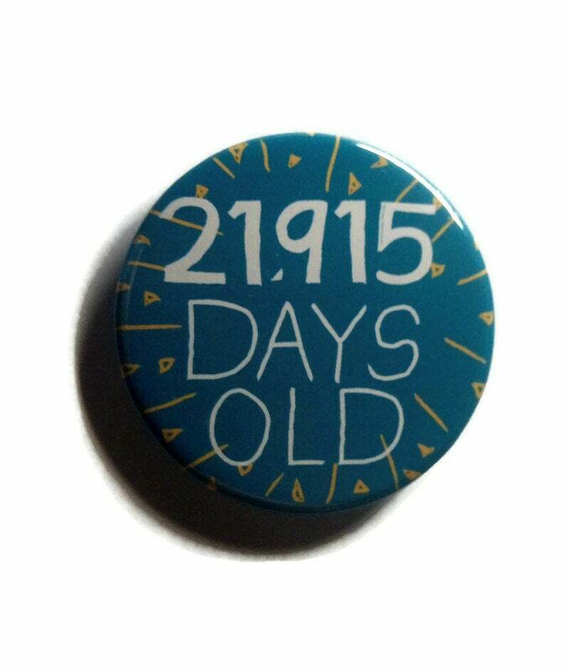 60 years old badge 60th birthday party gift ideas sixty sixtieth green age days