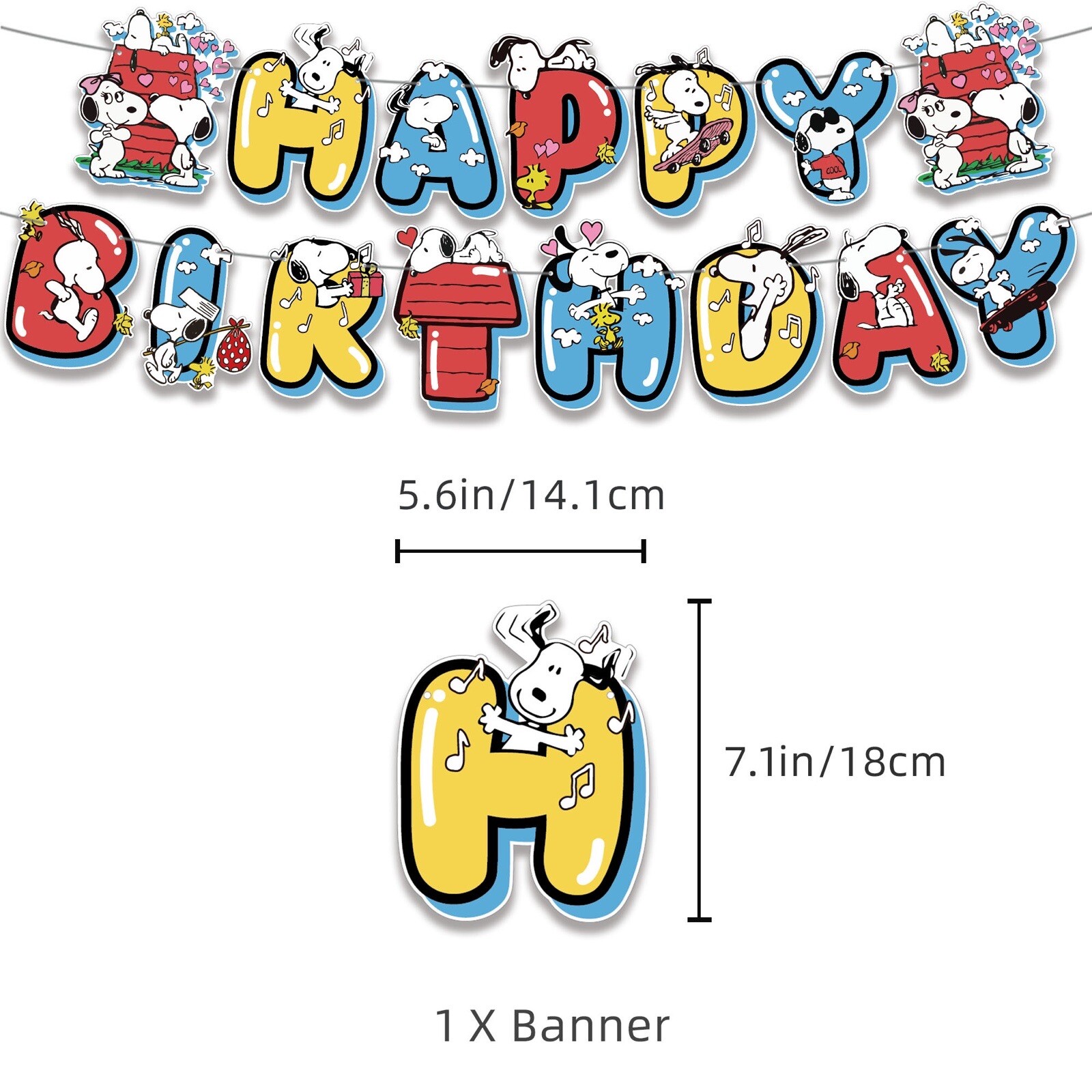 Snoopy Theme Birthday Party Supplies Set Balloon Banner Cake Toppers US Stock