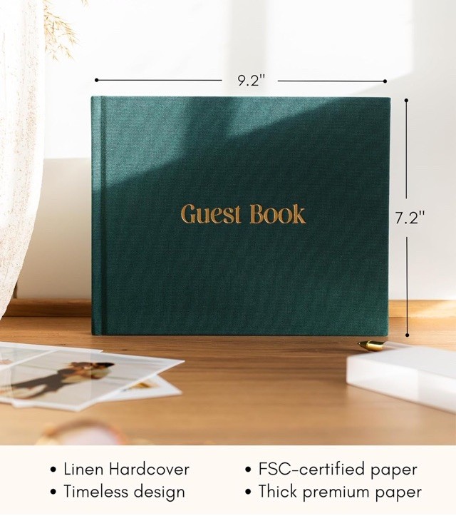 Linen Guest Book Elegant Party Shower Wedding Funeral 100 Pages Any Occasion New