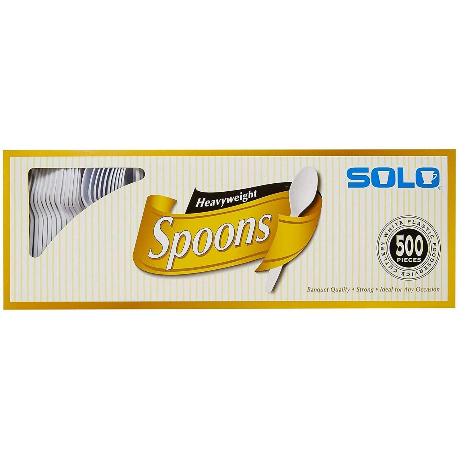 Solo Heavyweight Plastic Spoon, White, 500-count