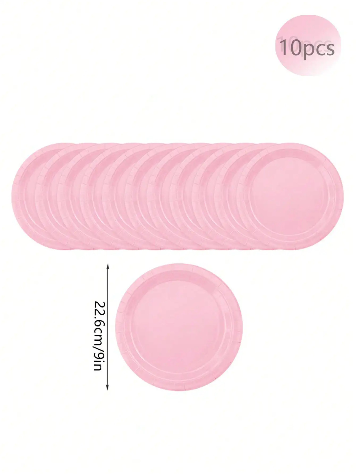 New Solid Color Party Set Light Pink Disposable Tableware Paper Cup Paper Plate
