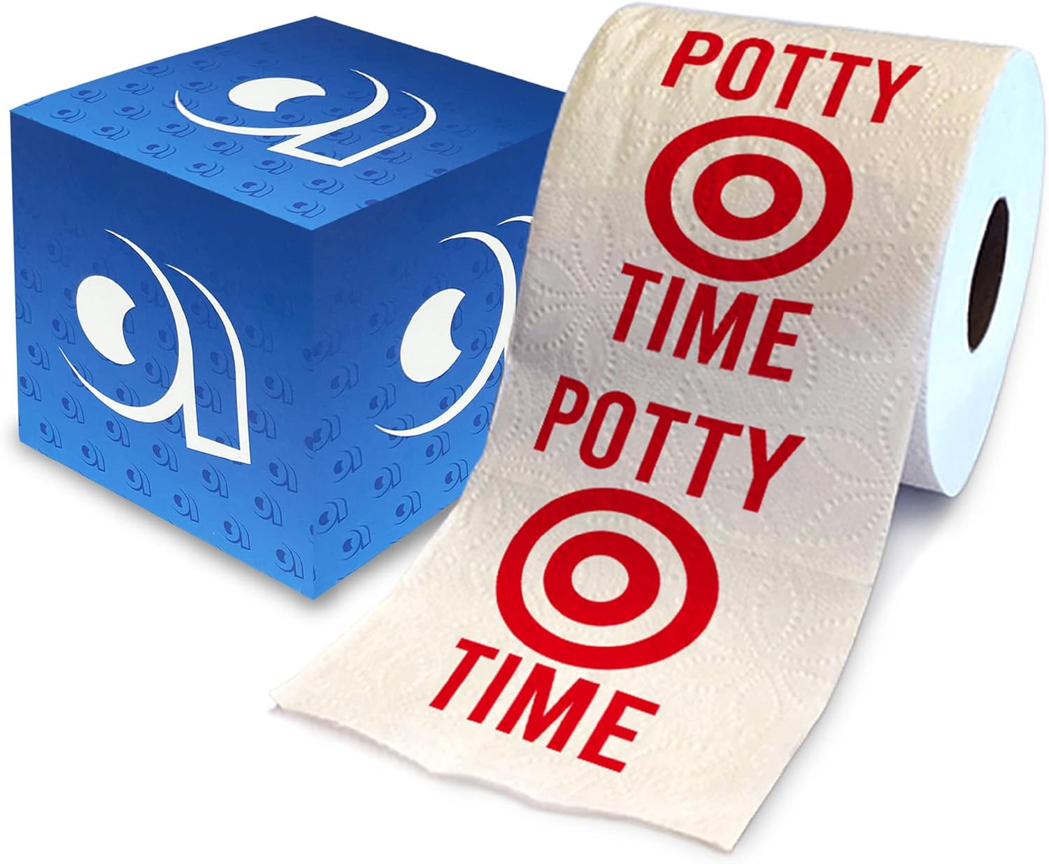 Potty Time Bulls Eye Printed Toilet Paper Gag Gift – Funny Toilet Paper Roll for