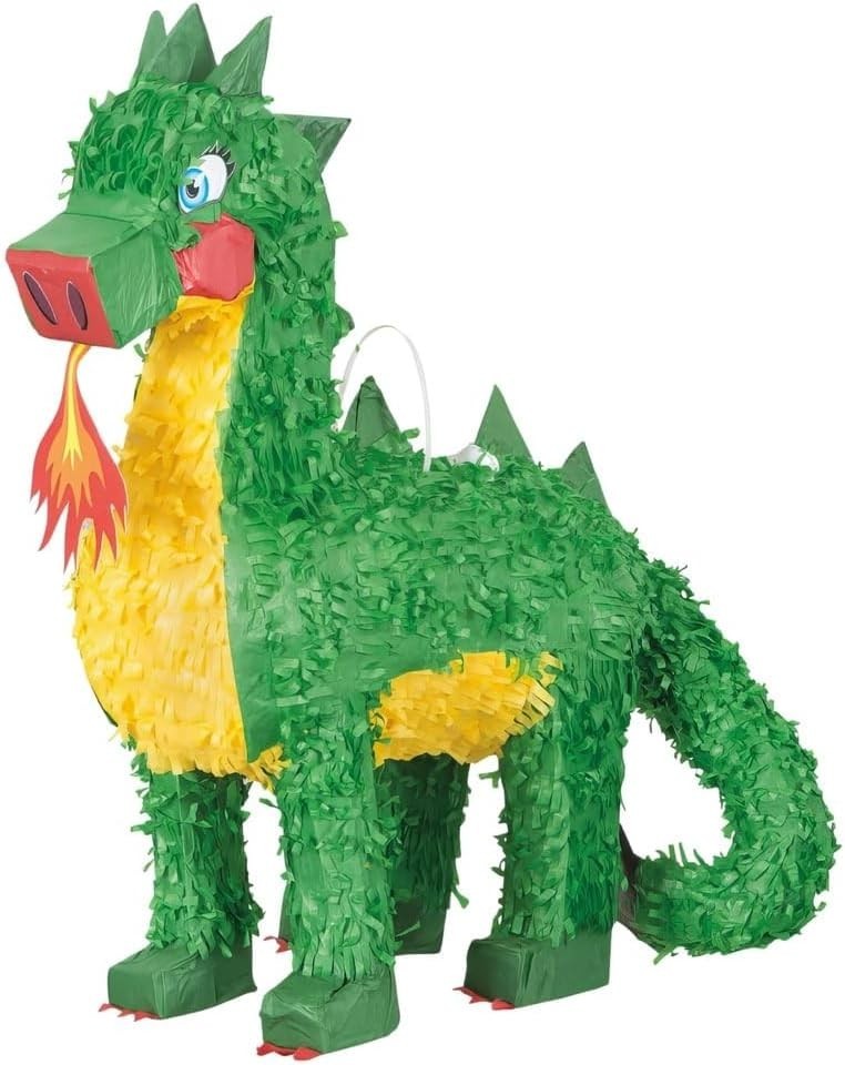 Unique Dragon 3D Pinata – Yellow & Green Cardboard & Paper Design
