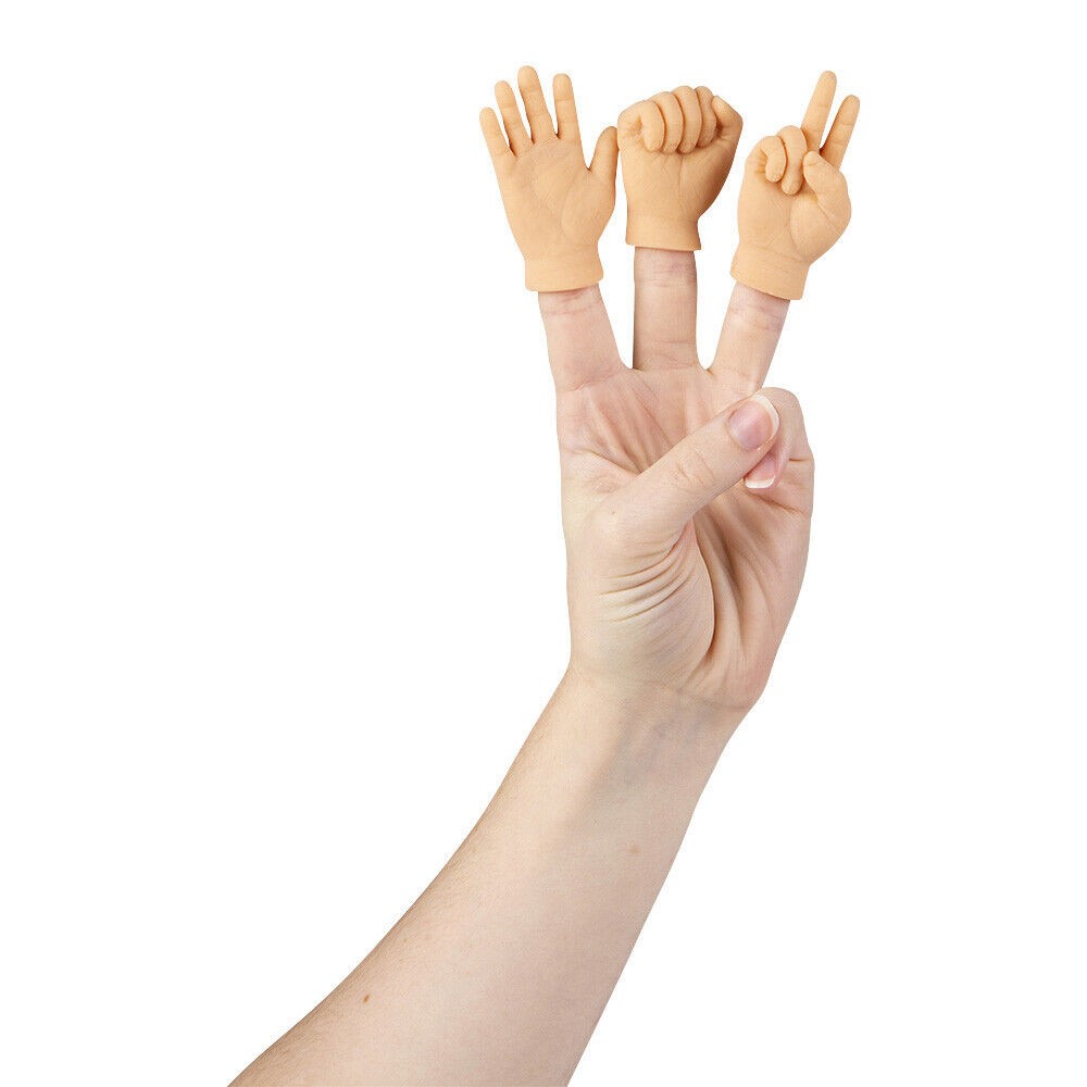 CASE 72 HAND FINGER PUPPET – Tiny Hands Soft Realistic Magic Trick GaG Joke Toy
