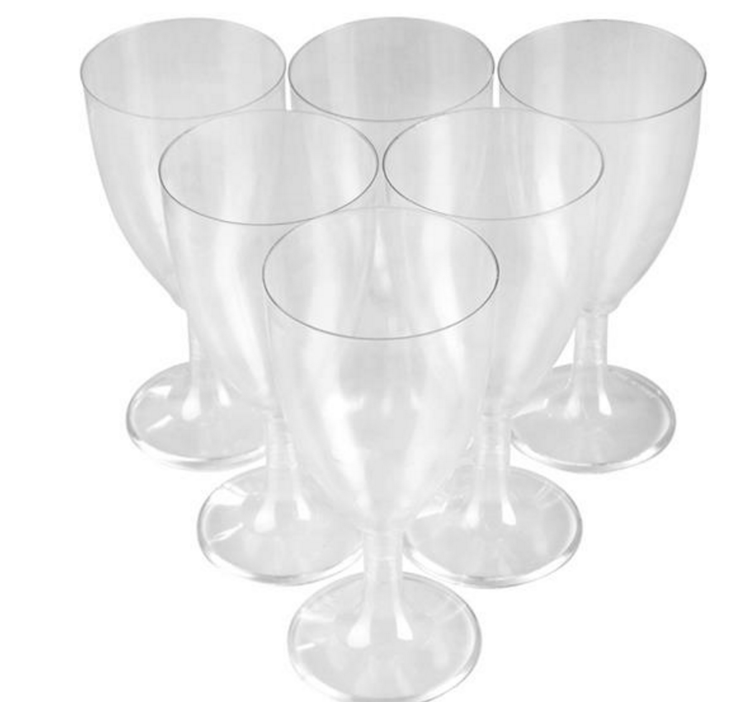 SET OF 50 CLEAR PLASTIC WINE GLASSES WEDDING PARTY 8 OUNCE OZ BULK WHOLESALE