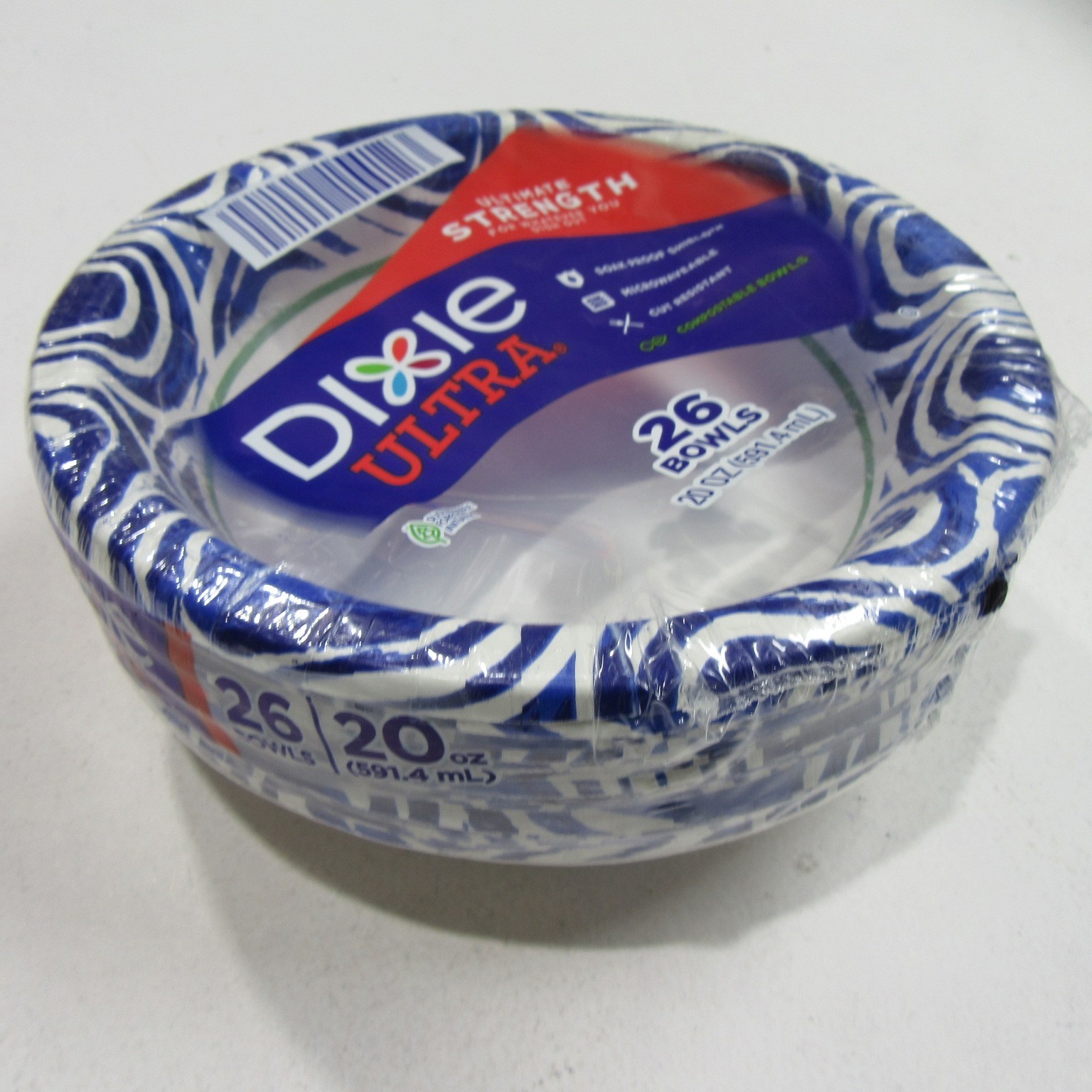 Dixie Ultra Paper Bowls, 20oz, Microwave-Safe Compostable, 26-104 count