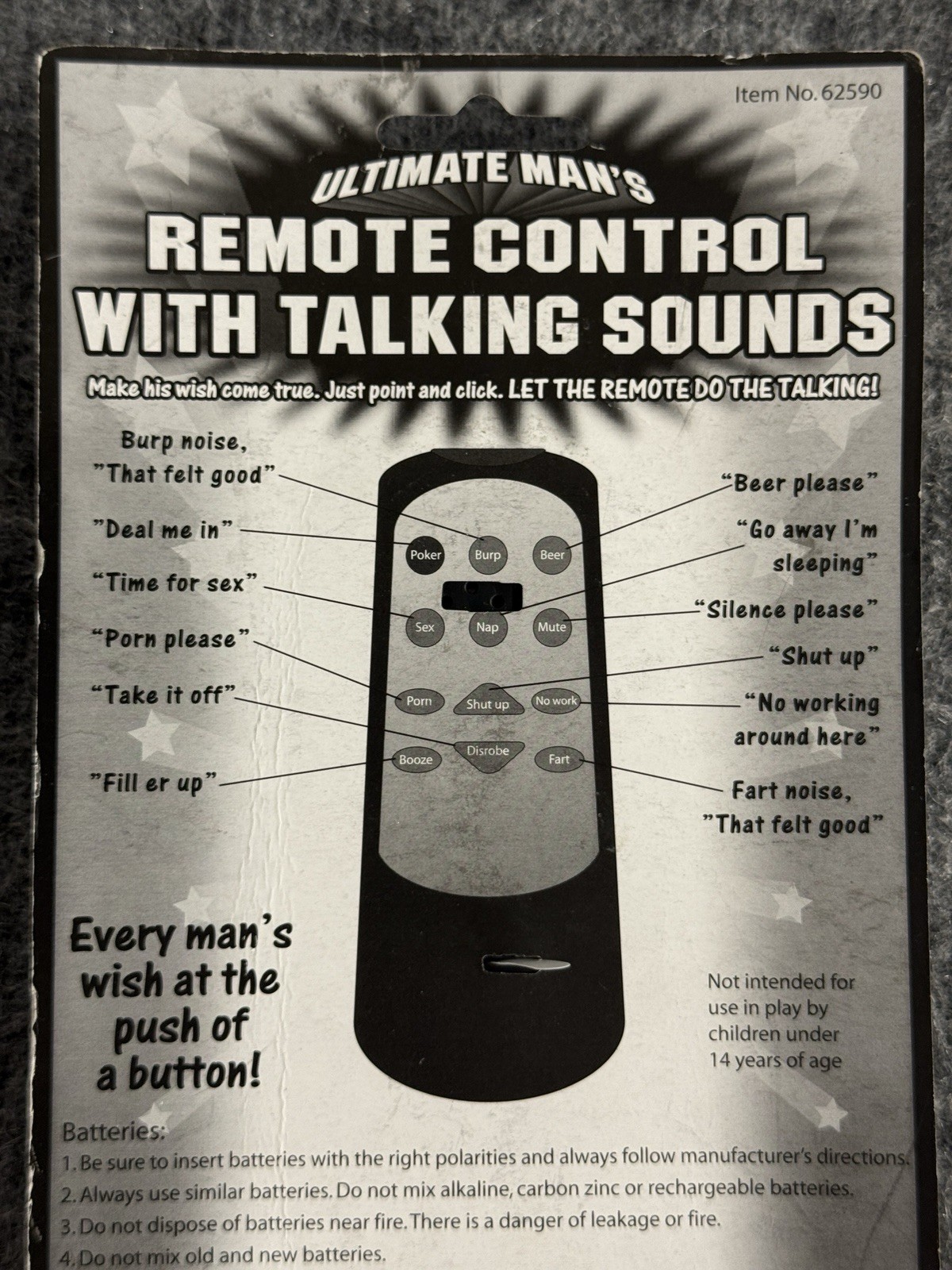 Forum Novelties Ultimate Mens Remote Control Talking Sounds Funny Gag Gift N88