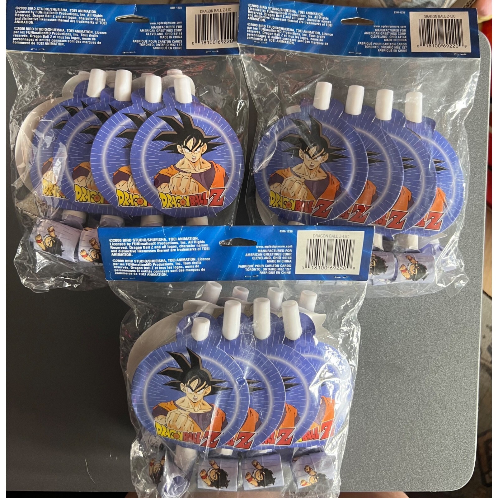 Vintage Y2K Dragon Ball-Z Birthday Party Favors Medallion BlowOuts Goku Lot of 3