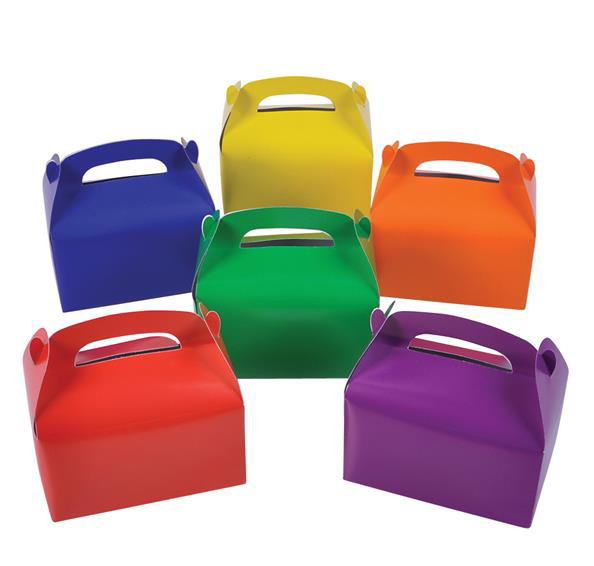 36 PARTY TREAT BOXES BRIGHT COLORS FAVOR GOODY BAG BIRTHDAY CARNIVAL BABY SHOWER