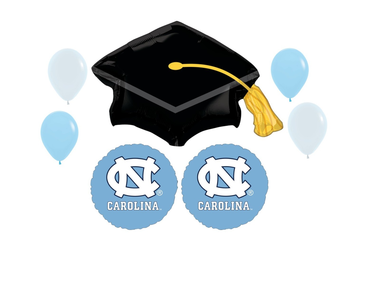 University of North Carolina Graduation Balloon Bouquet College Sports