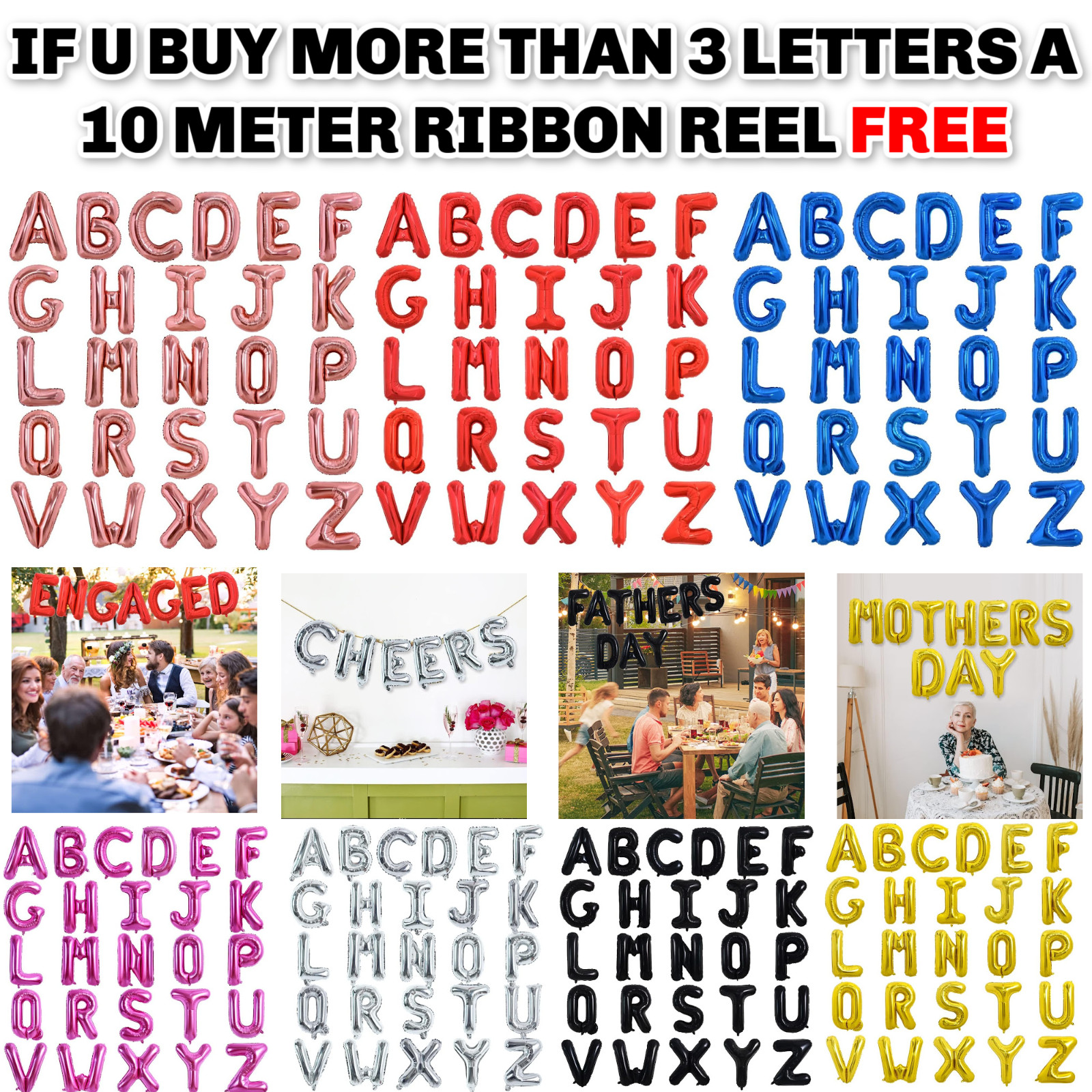16″ Letters Foil Balloons Number Custom Wedding Happy Birthday Party Decor UK