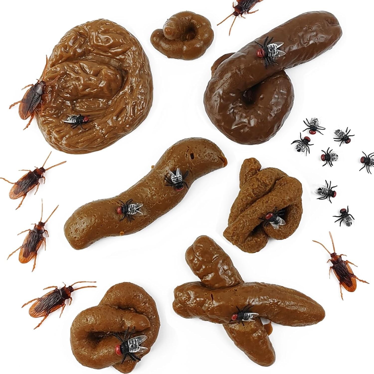 47PCS Fake Poo Kit Realistic Fake Turd Prank Floating Poo, Fake Dog Poop Toys wi