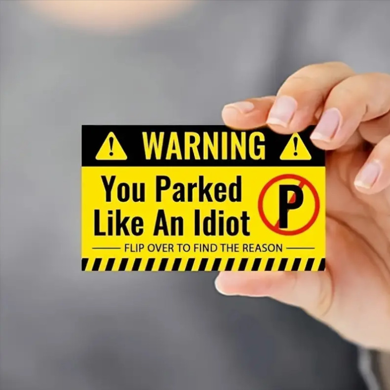 20pcs Bad Parking Cards You Parked Like An Idiot 3.5″ x 2″ Inches Violation