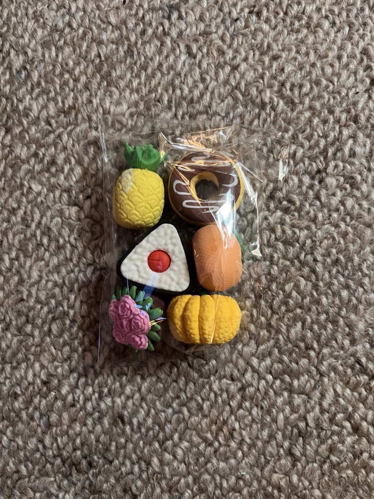 Mini Food-Themed Pull Apart Erasers Lot of 3 Packs, Multicolor Assorted