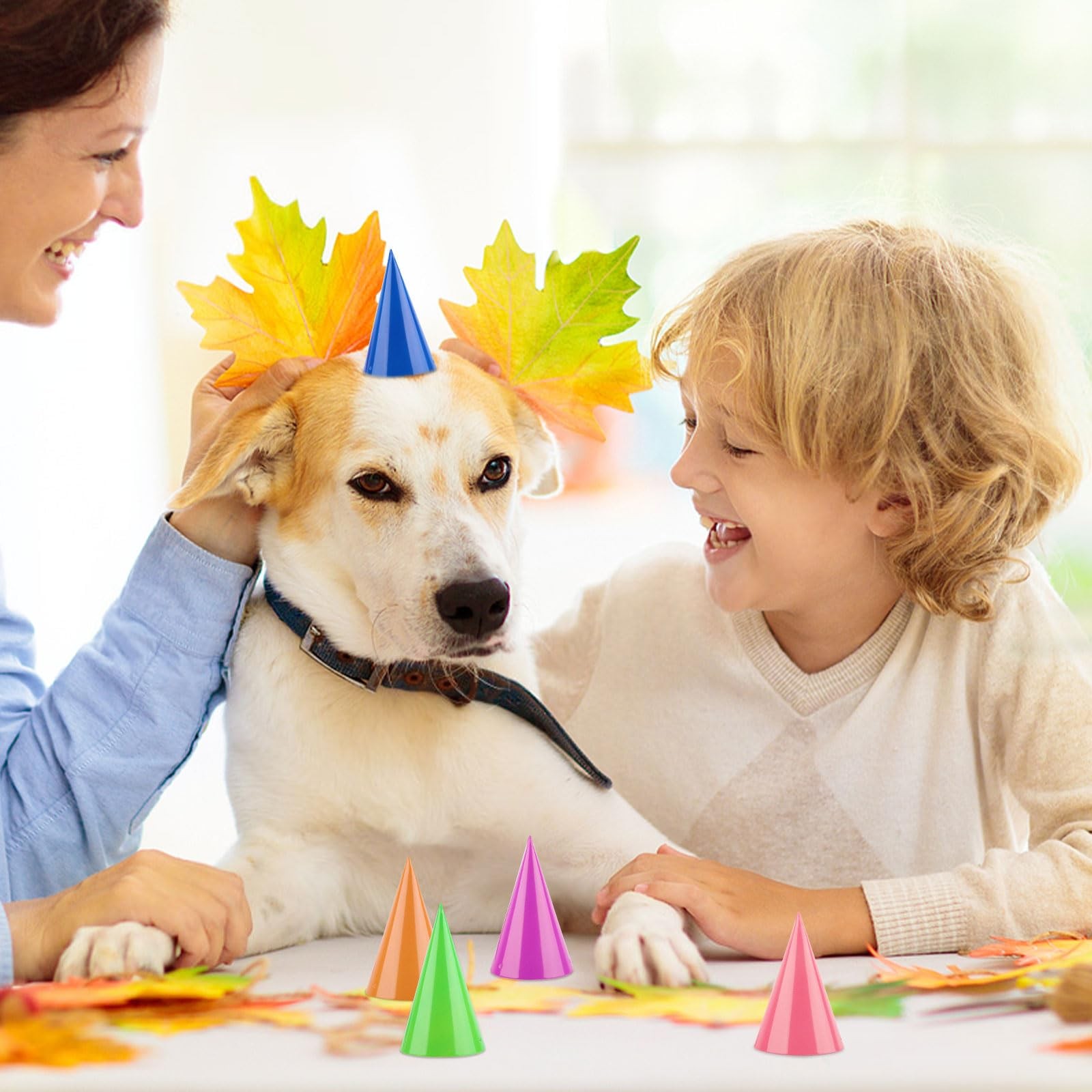10 Pcs Mini Birthday Party Hats Multicolor Paper Cone Hats for Kids Girls Pet…