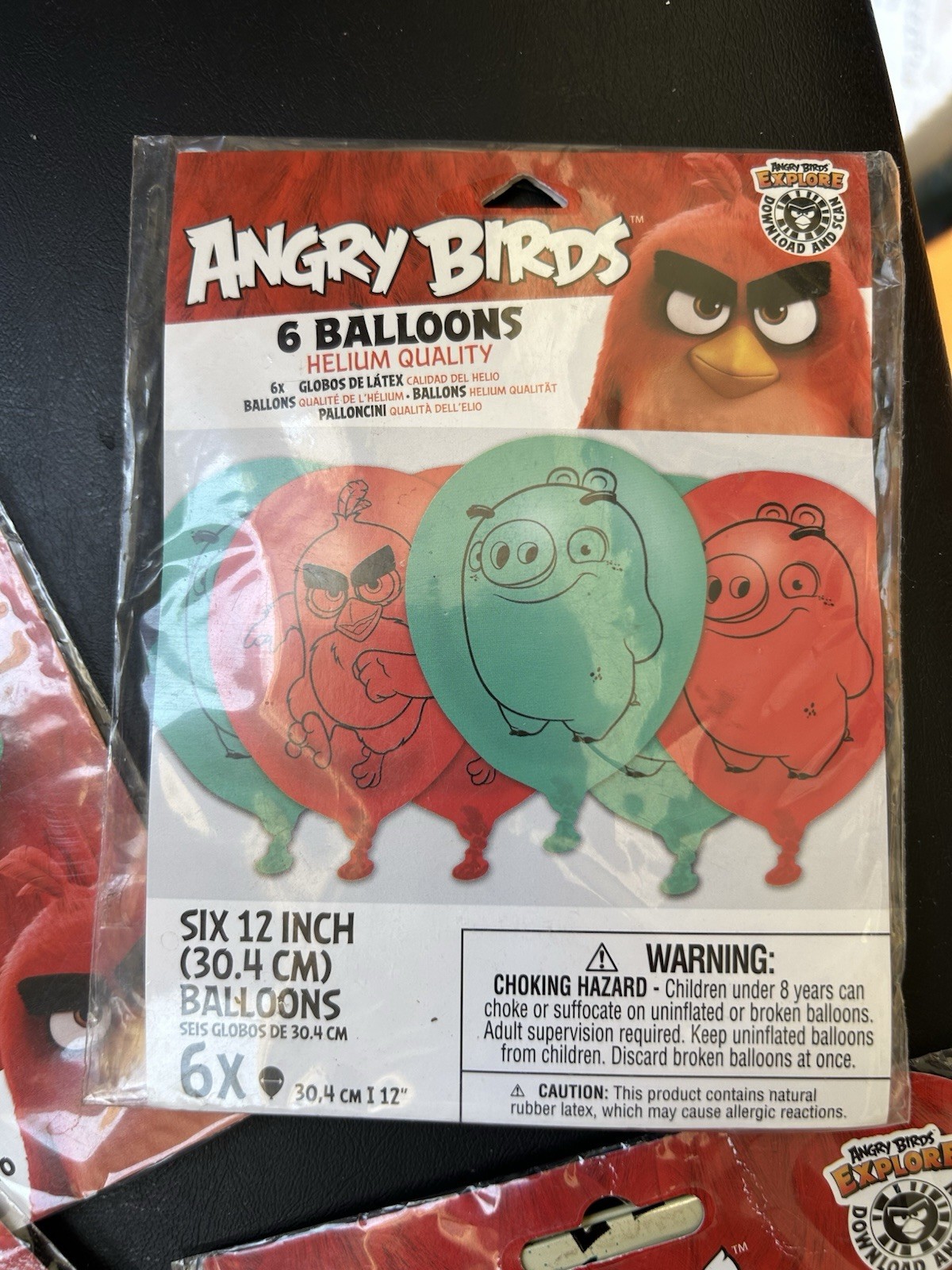 4 Packs Angry Birds Party Balloons. Birthday. 3 Foil And A Pack Of 6 Regular