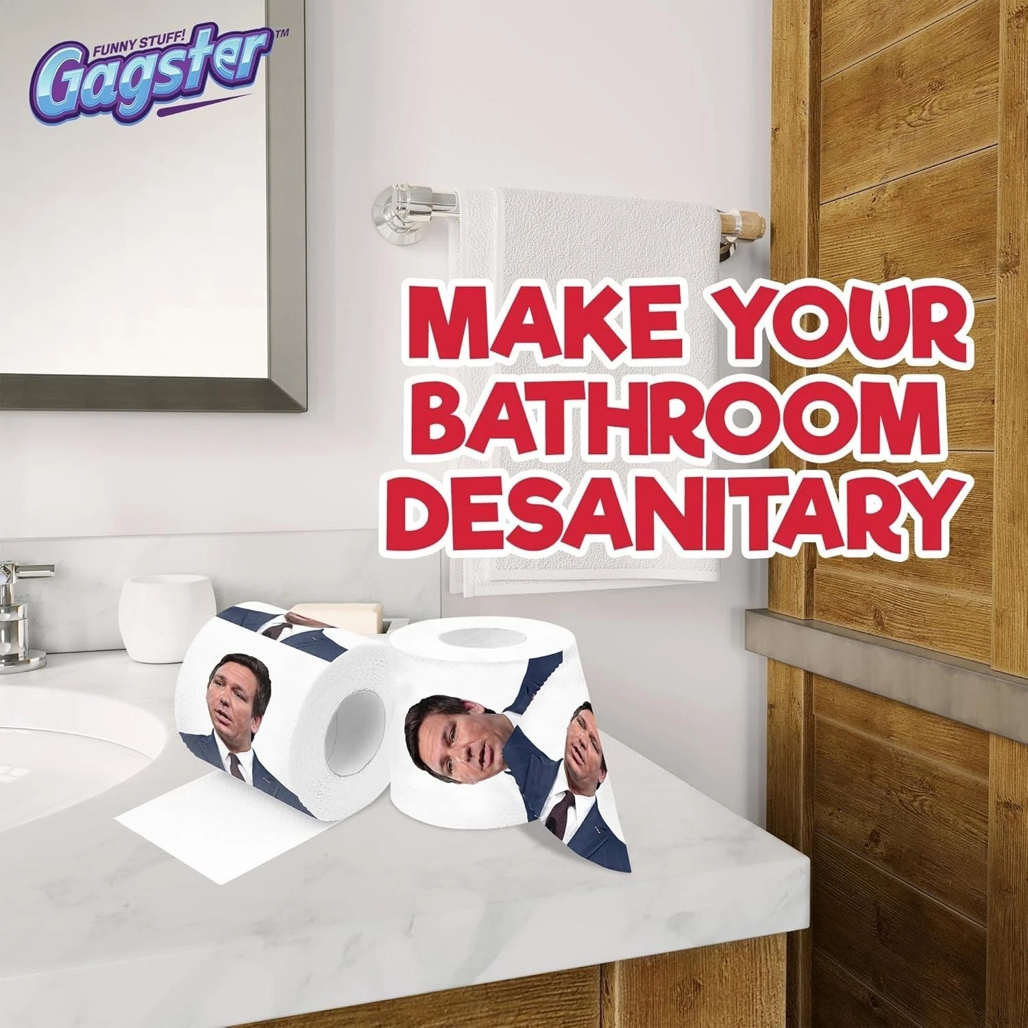 Ron DeSantis Toilet Paper Roll – Novelty 2-Ply Fun for Political Enthusiasts