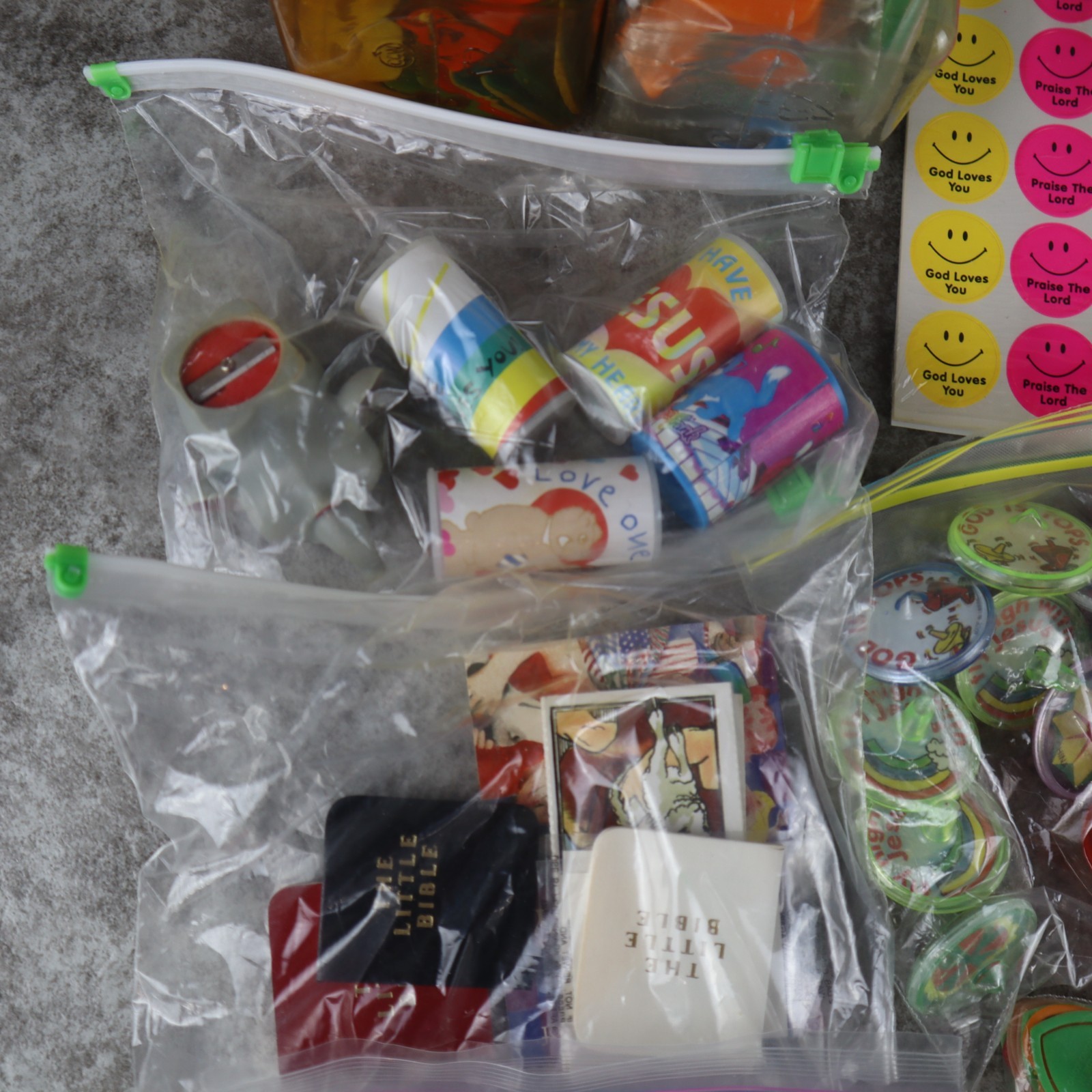 Retro Christian Goodies for Party or Prizes Toys and Stickers Vintage Lot