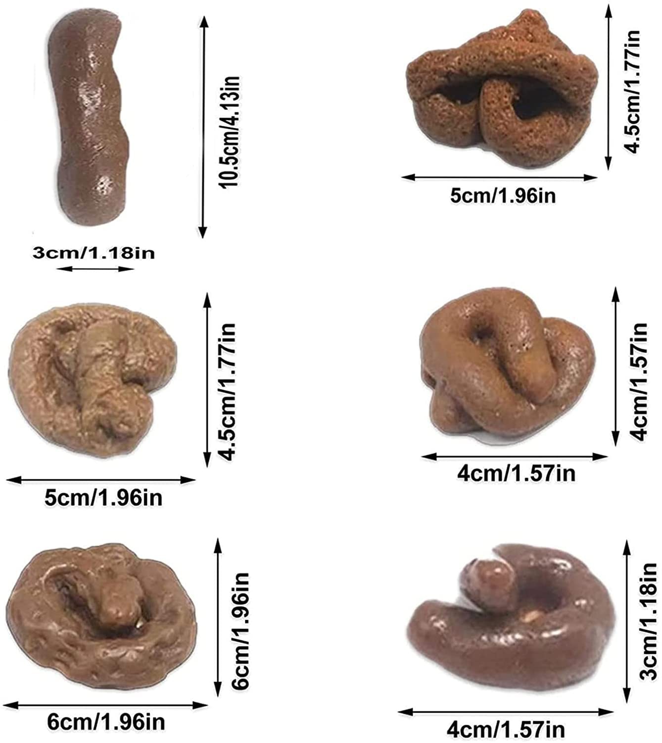6 Pieces Realistic Fake Poop Fake Poop Novelty Floating Fake for April Fool’s…