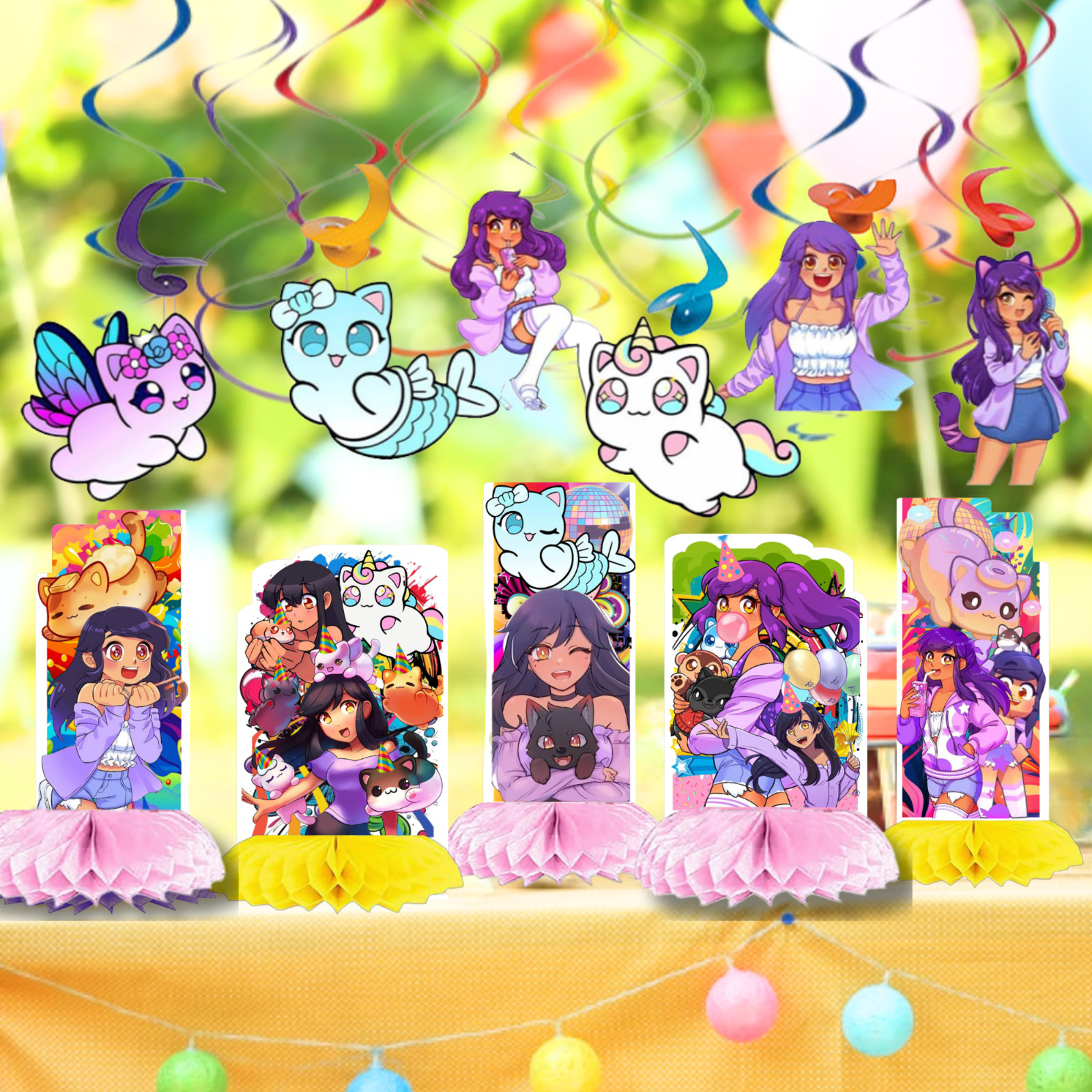 Aphmau TABLEWAR birthday party supplies favor centerpiece decoration event theme