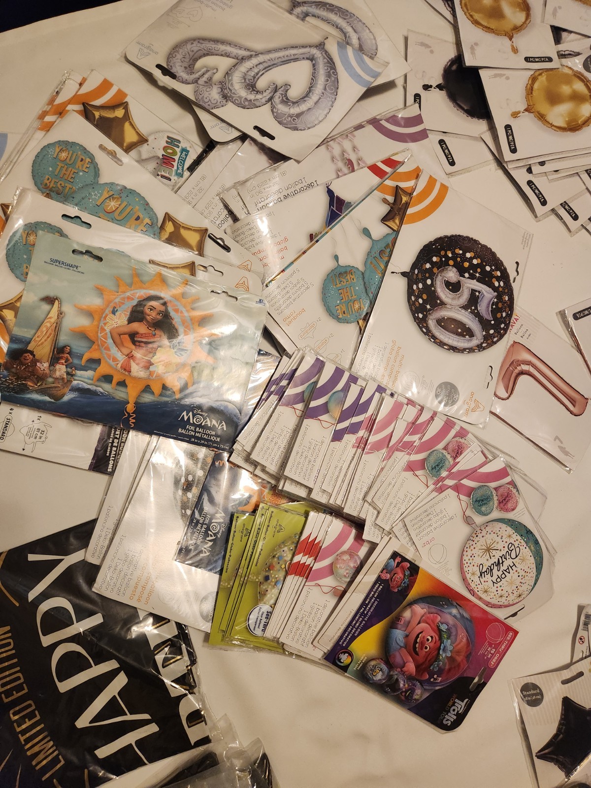 Lot of 370 Jumbo Foil Balloons Assorted Numbers Party Birthday Bulk *see Photos
