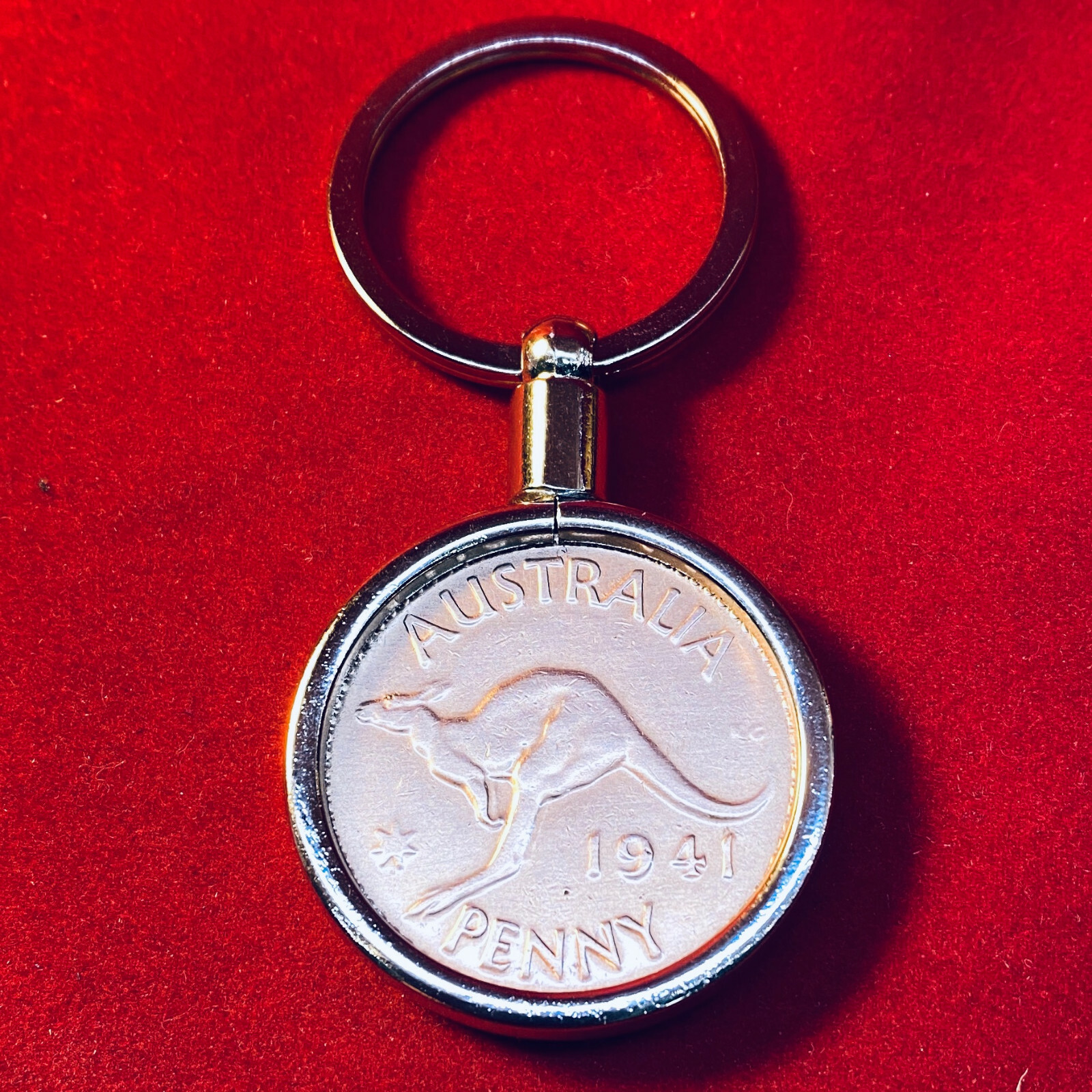 80th Wedding Anniversary Gift Present 1944 Australian Penny Keyring key ring
