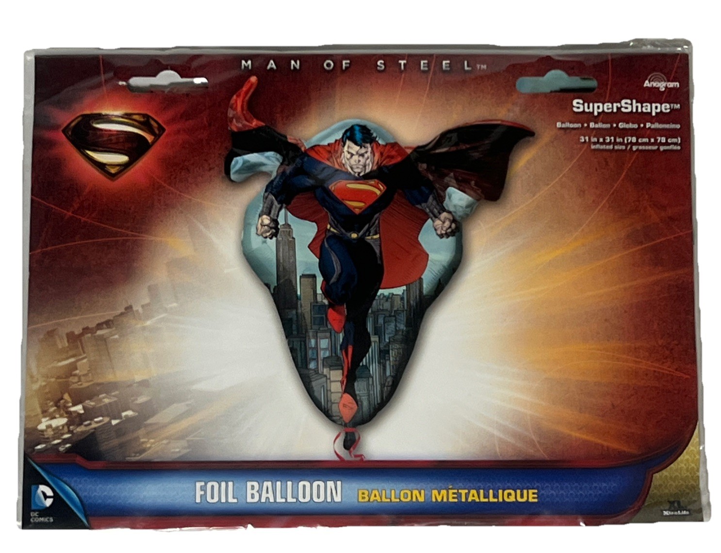 Superman Balloon 31″ Foil Superman Flying Action Anagram SuperShape Character