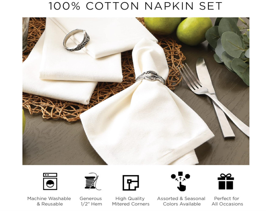 DII Thanksgiving & Fall Table Decoration Autumn Farmhouse Plaid, Napkin Set, 20x