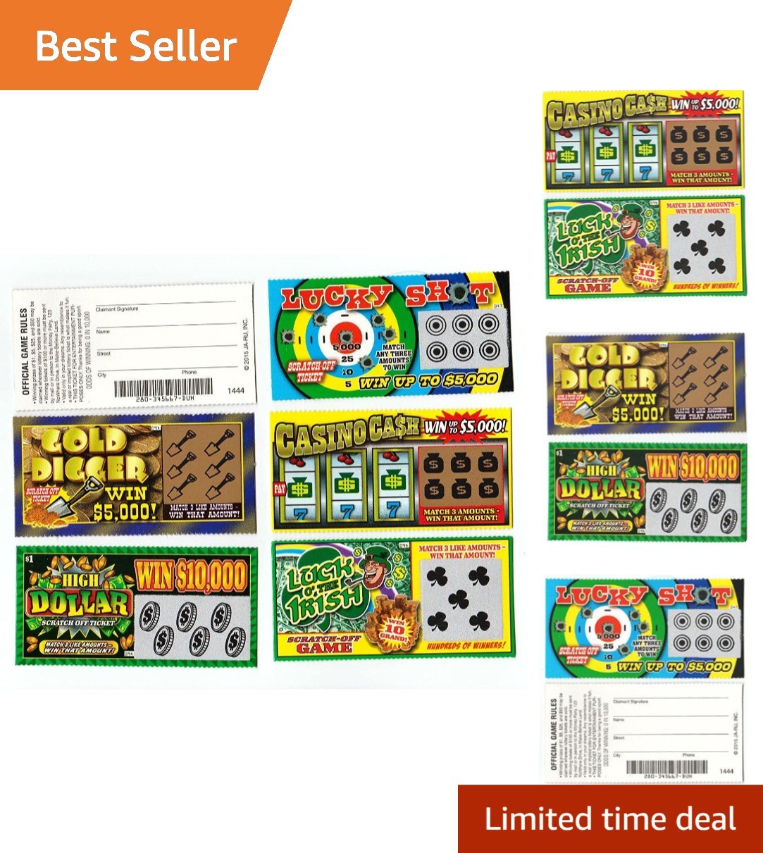 Fun Assorted Fake Lottery Scratch-Off Tickets – Delightful Prank for All Ages