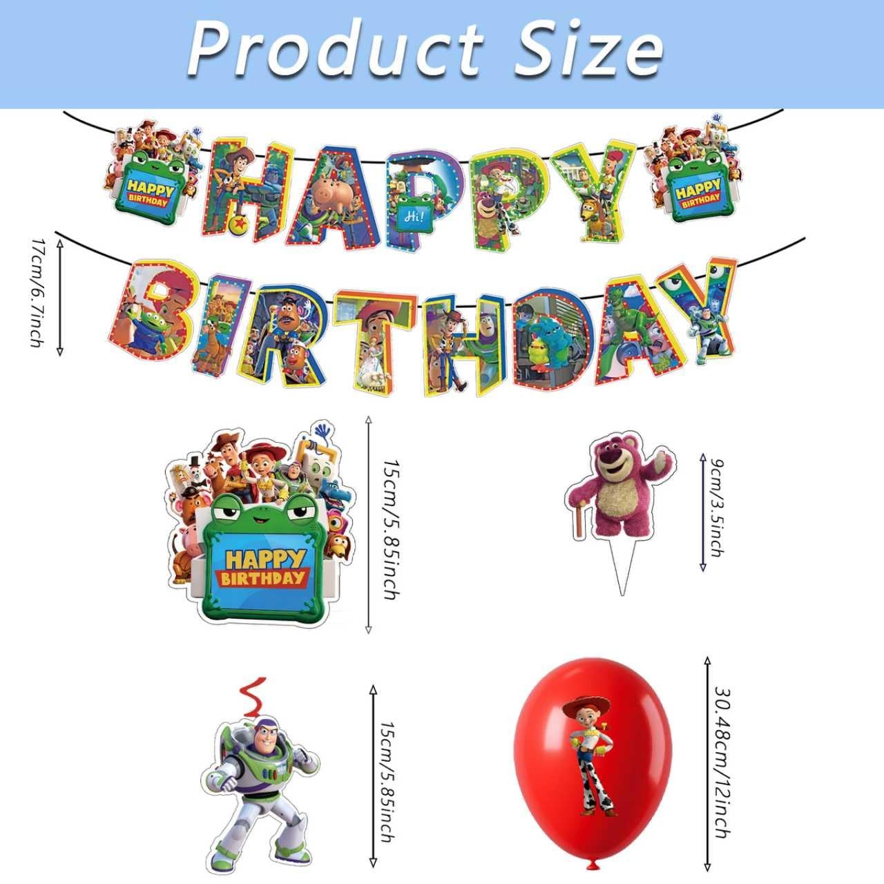 48Pcs Toy Story Birthday Party Supplies, Party Decorations Set Include Banner…