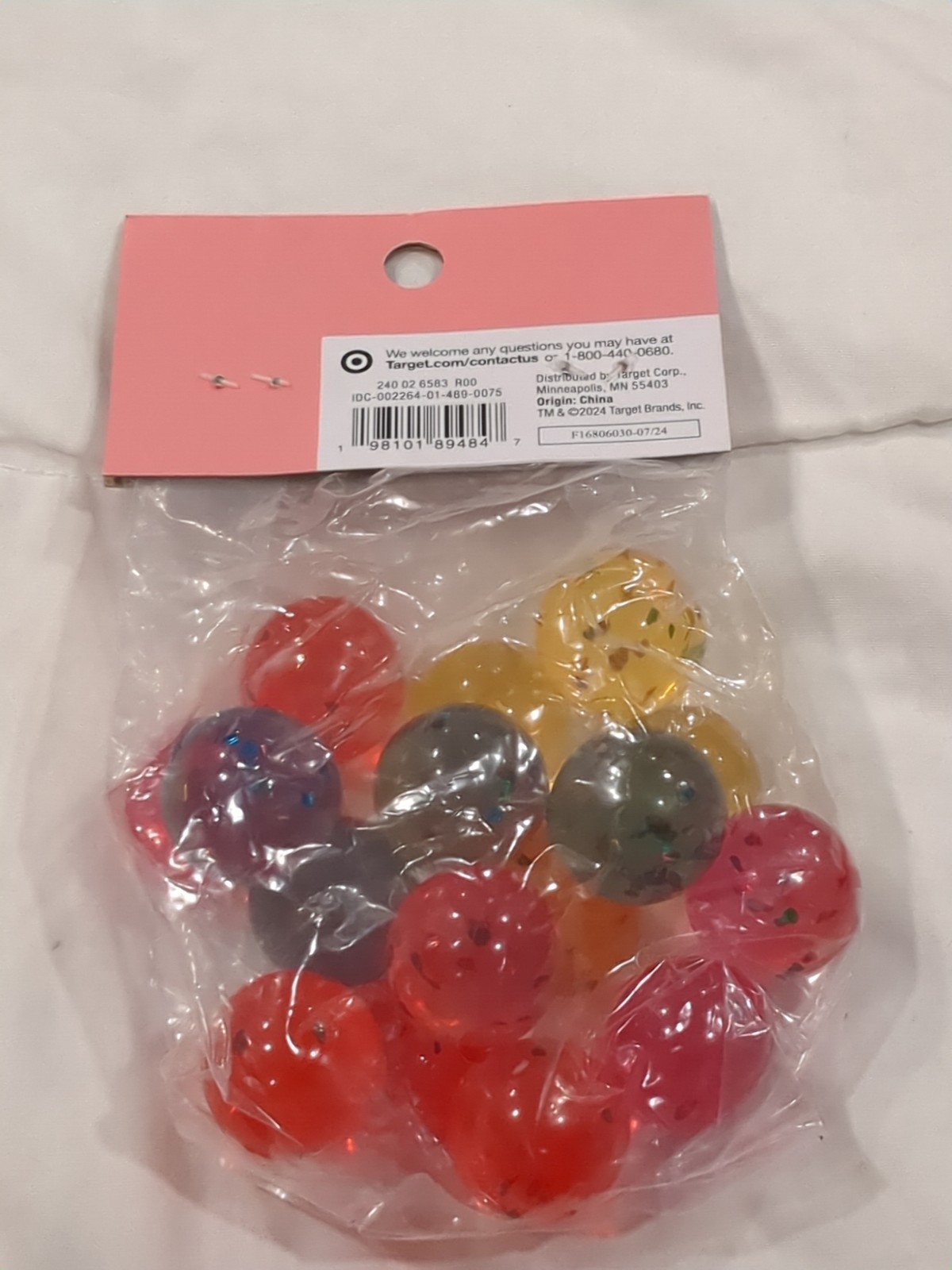 Spritz Bounce Balls High Bouncy Sparkles Design Multi Colors 16 Ct 3+ Age- New