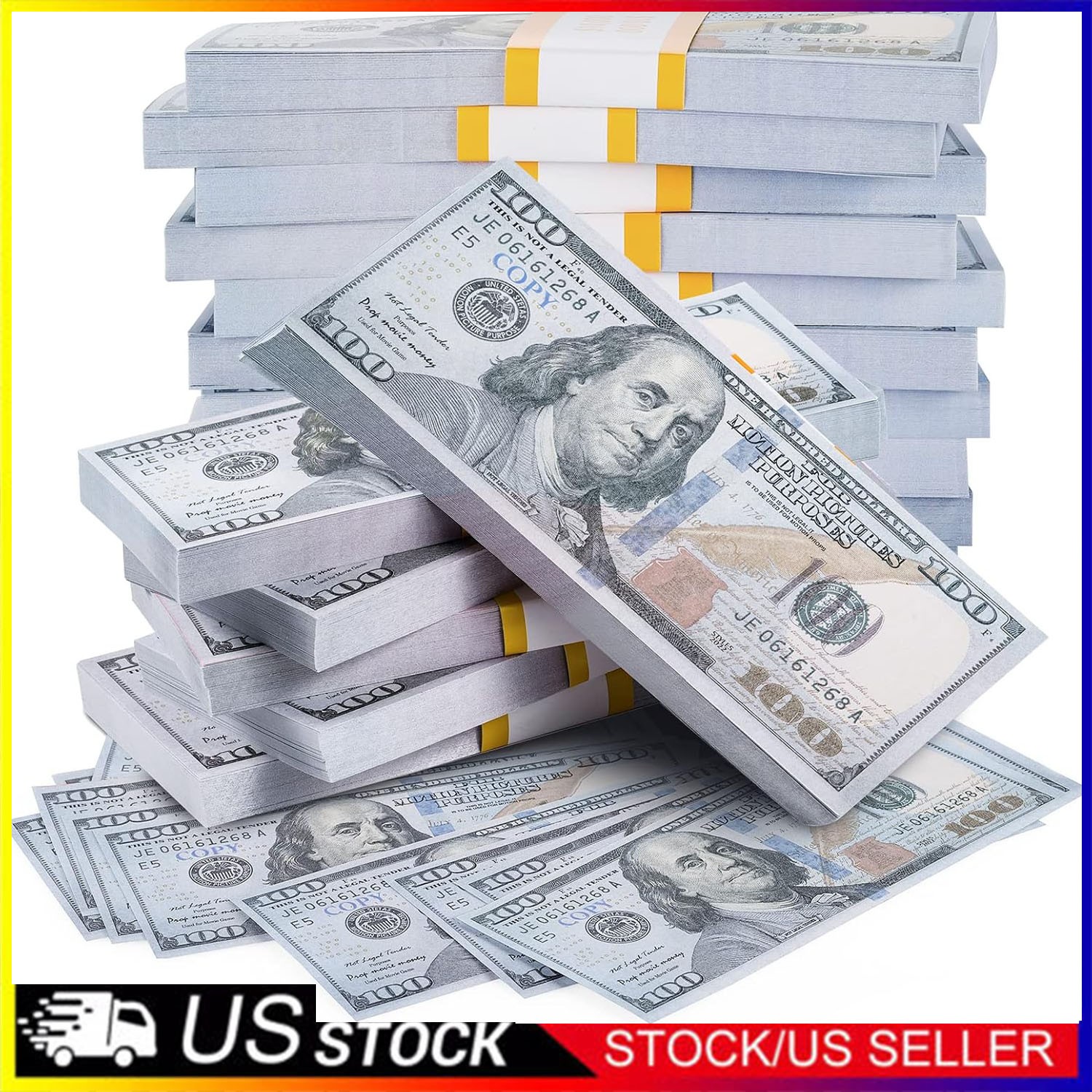FAKE BANK GAMES PLAY MONEY KIDS CASH PAPER 100 PCS 100 DOLLAR BILLS $$$ PARTY US