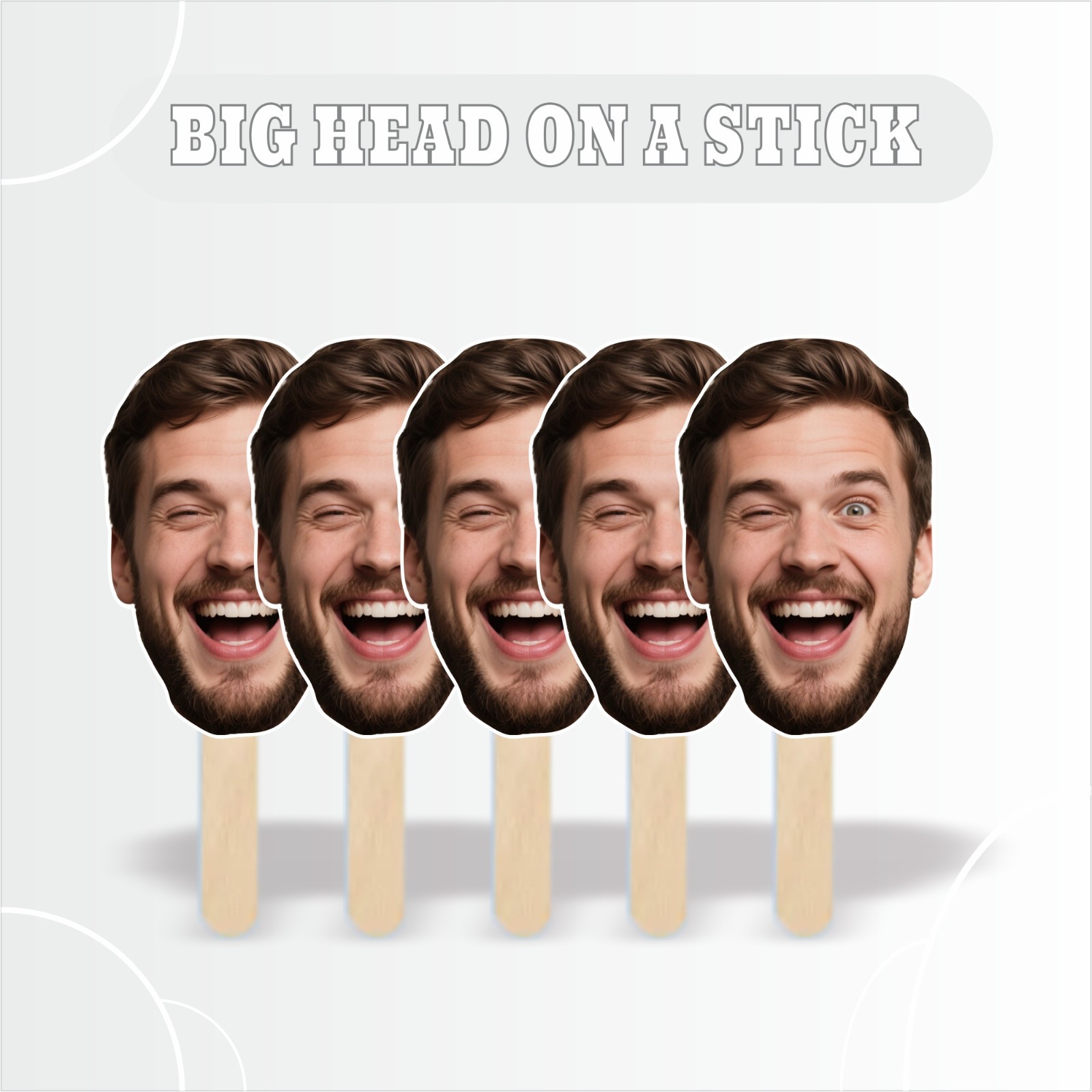 Custom Face Cutouts | 9″ Set of 8 Handheld Signs | Party & Graduation Fun Décor