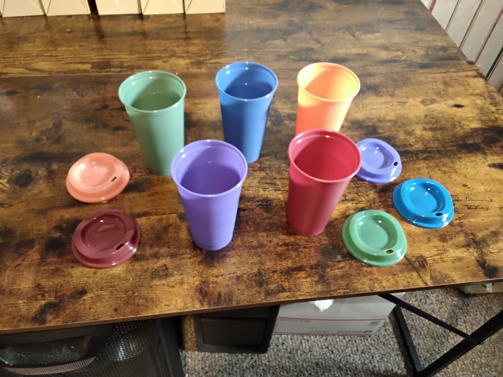 5 Pack Color Changing 16 oz Cups – Reusable Plastic With Lids for Coffee