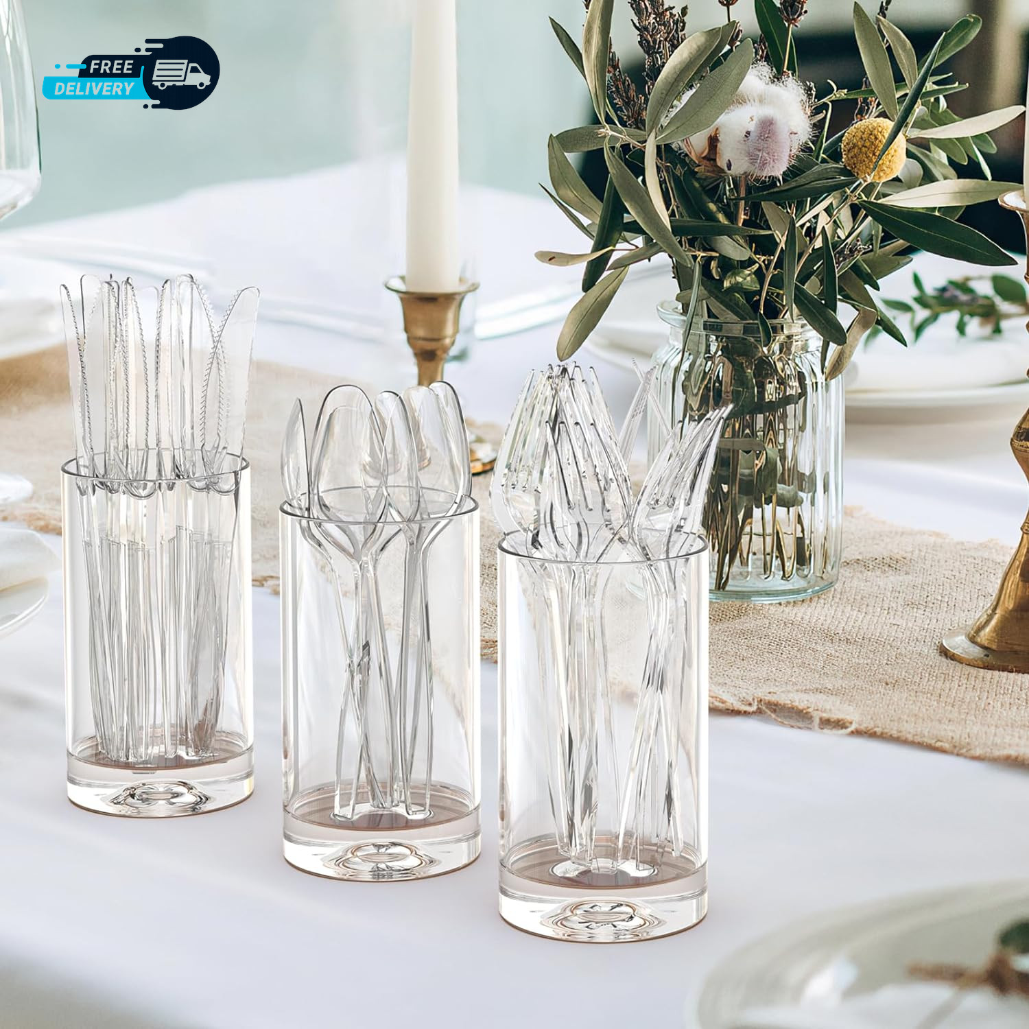 100 Count Extra Heavy Duty Clear Plastic Knives Disposable Bpa Free