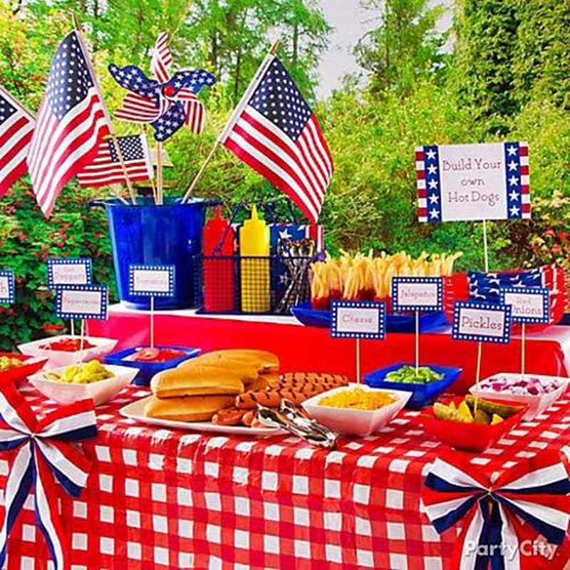American Flag Red Blue White Paper Straws, 100 Straws for Memorial Day /4Th of J