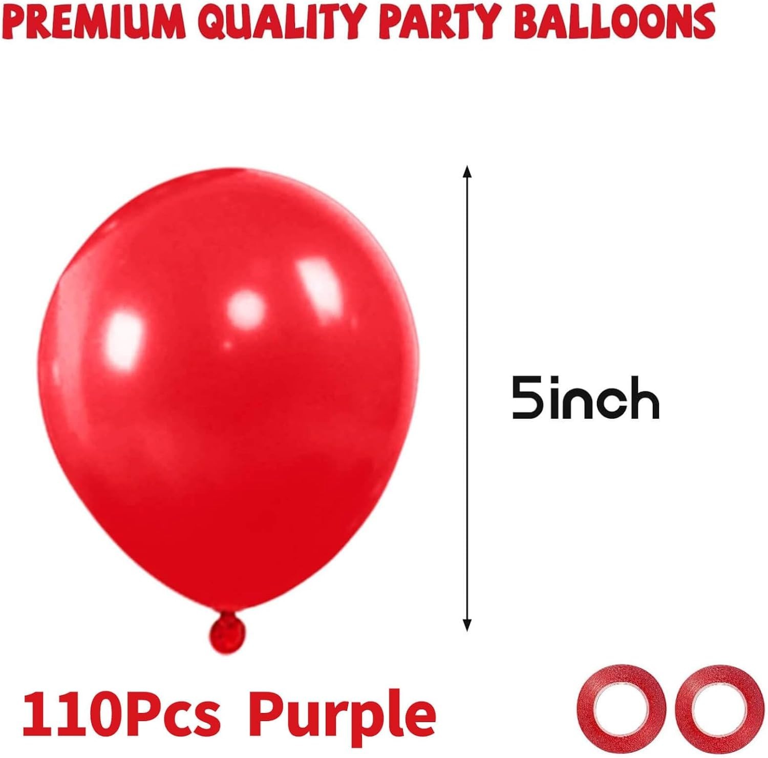 1000 Red 5″ Latex Balloons w Ribbon String Party Wedding Decor Bulk Lot