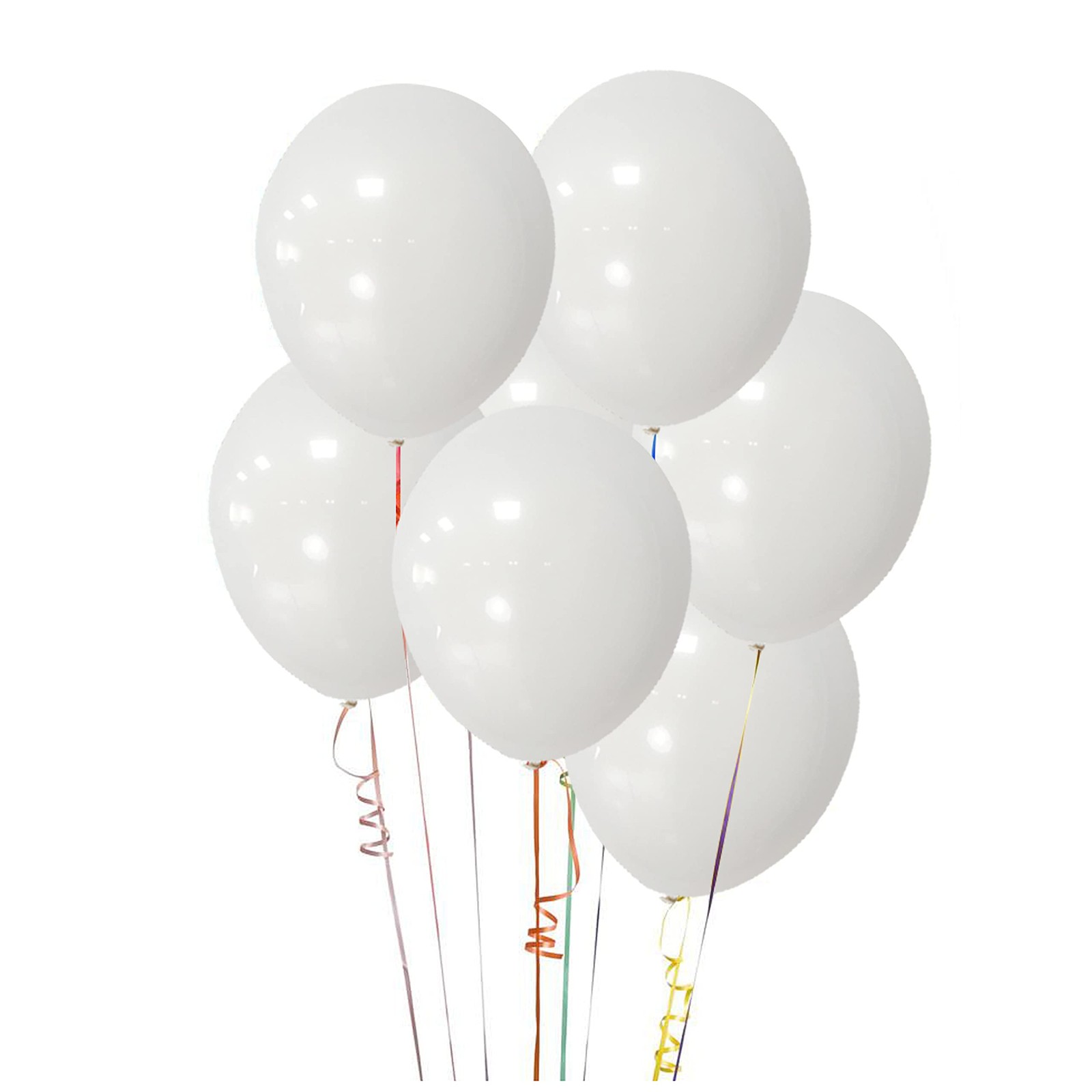 White Balloons 100 Pack 12 Inch White Latex Party Balloons with 2 Rolls of Ri…