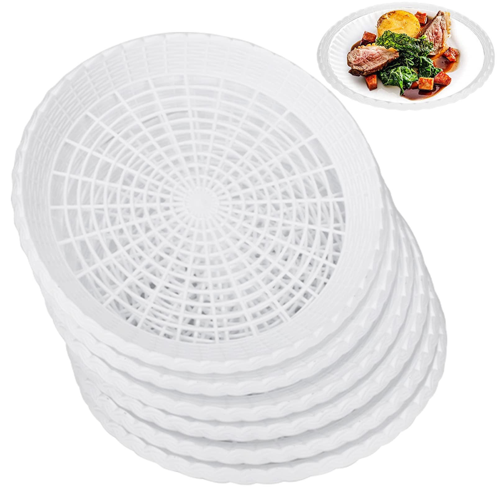 AccEncyc 6 Pack Paper Plate Holder 9″ Plastic Paper Plate Holders Reusable Pl…